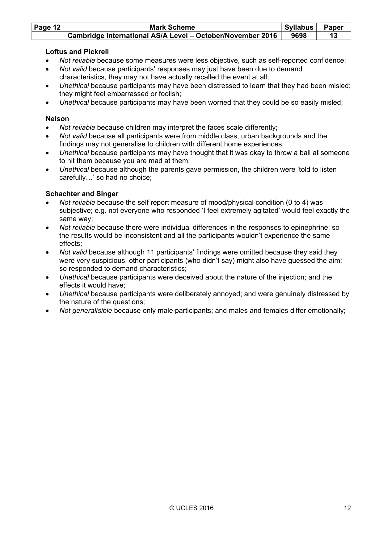 Mark scheme, page 12 of 14