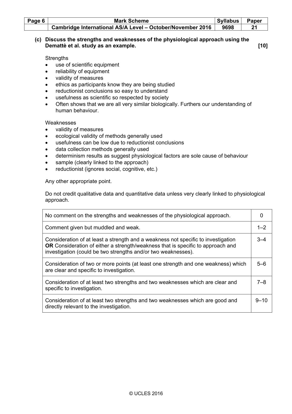 Mark scheme, page 6 of 11