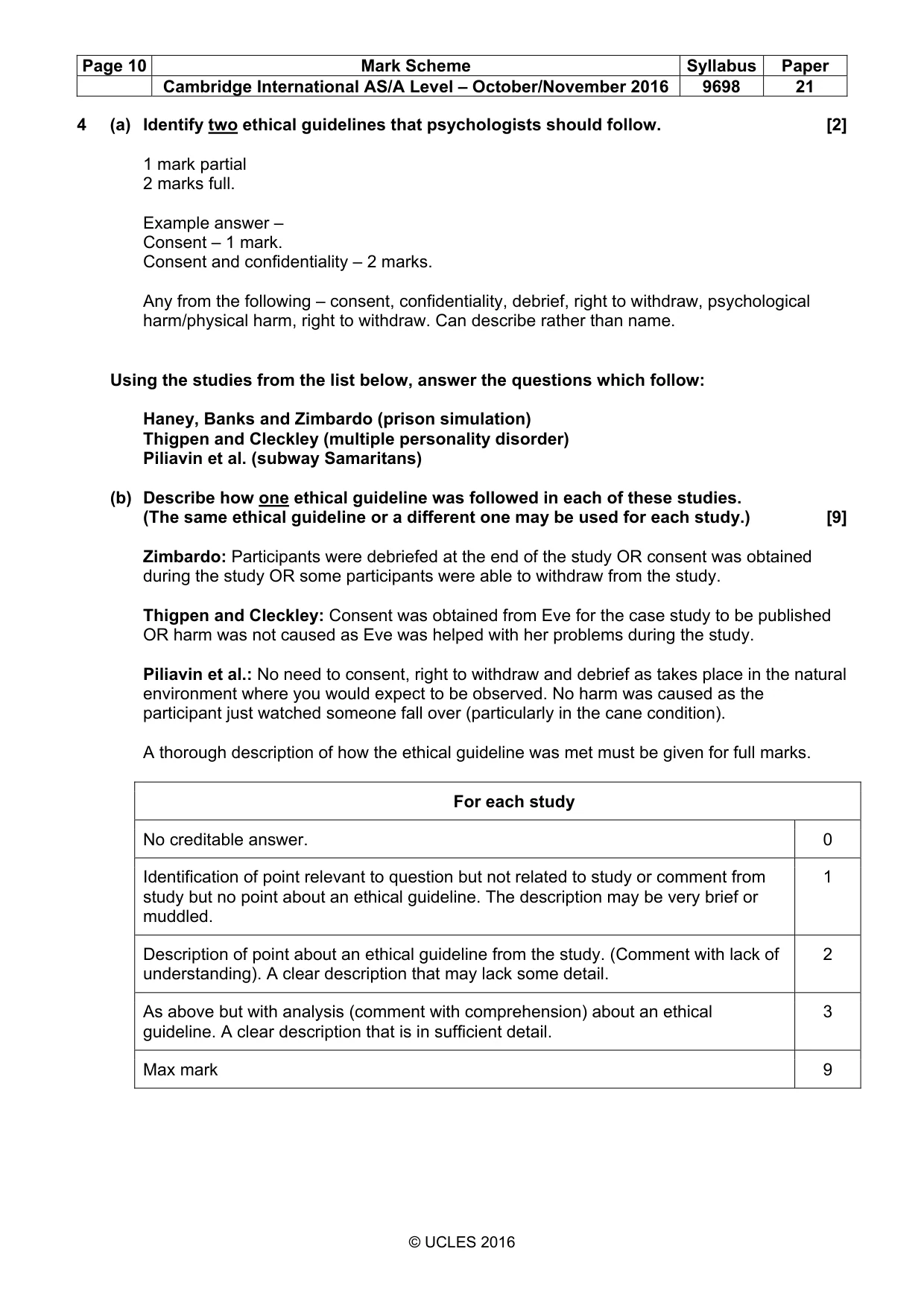 Mark scheme, page 10 of 11