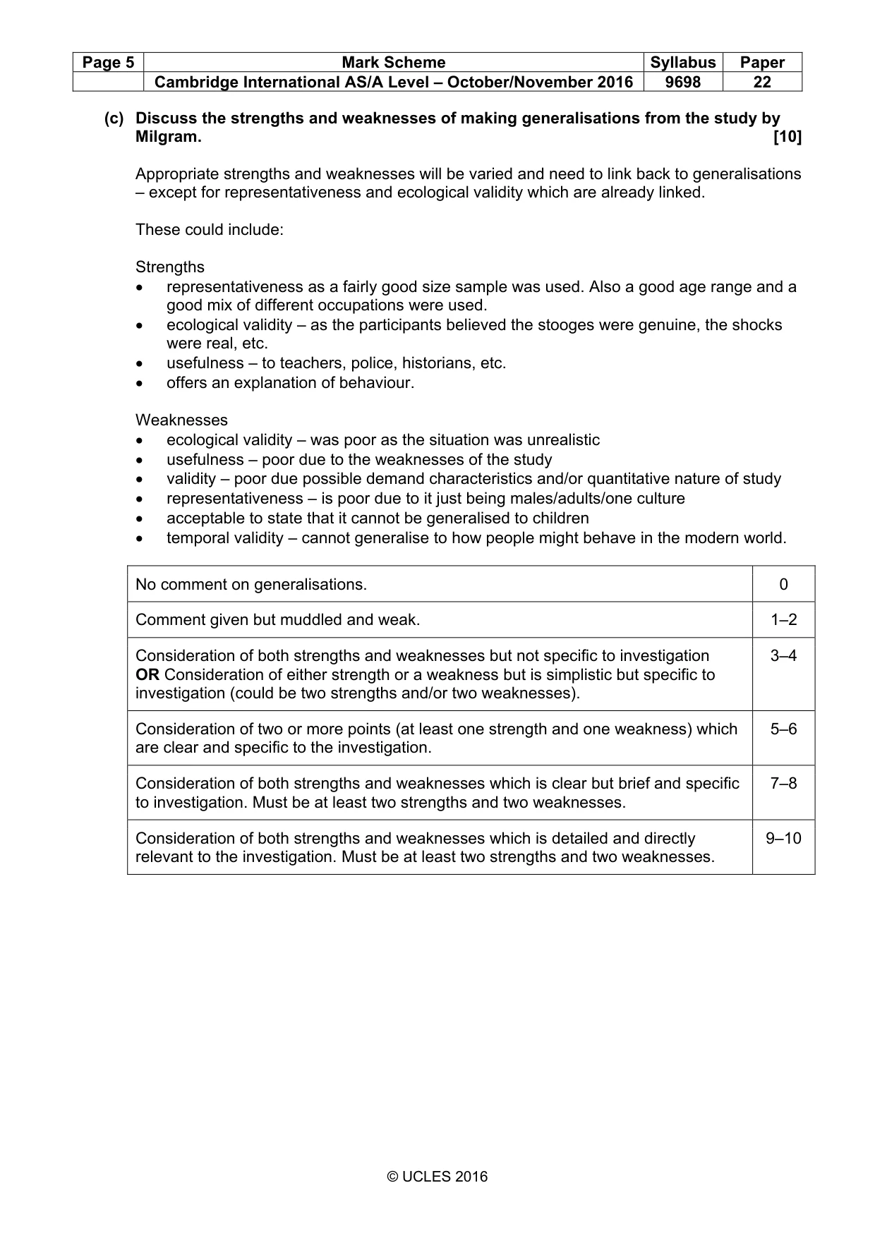 Mark scheme, page 5 of 10