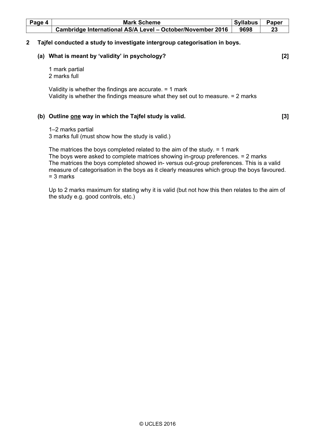 Mark scheme, page 4 of 10