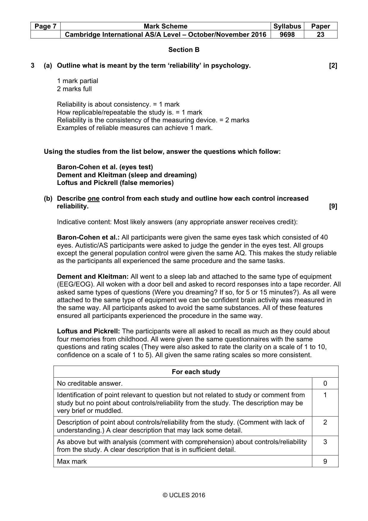 Mark scheme, page 7 of 10