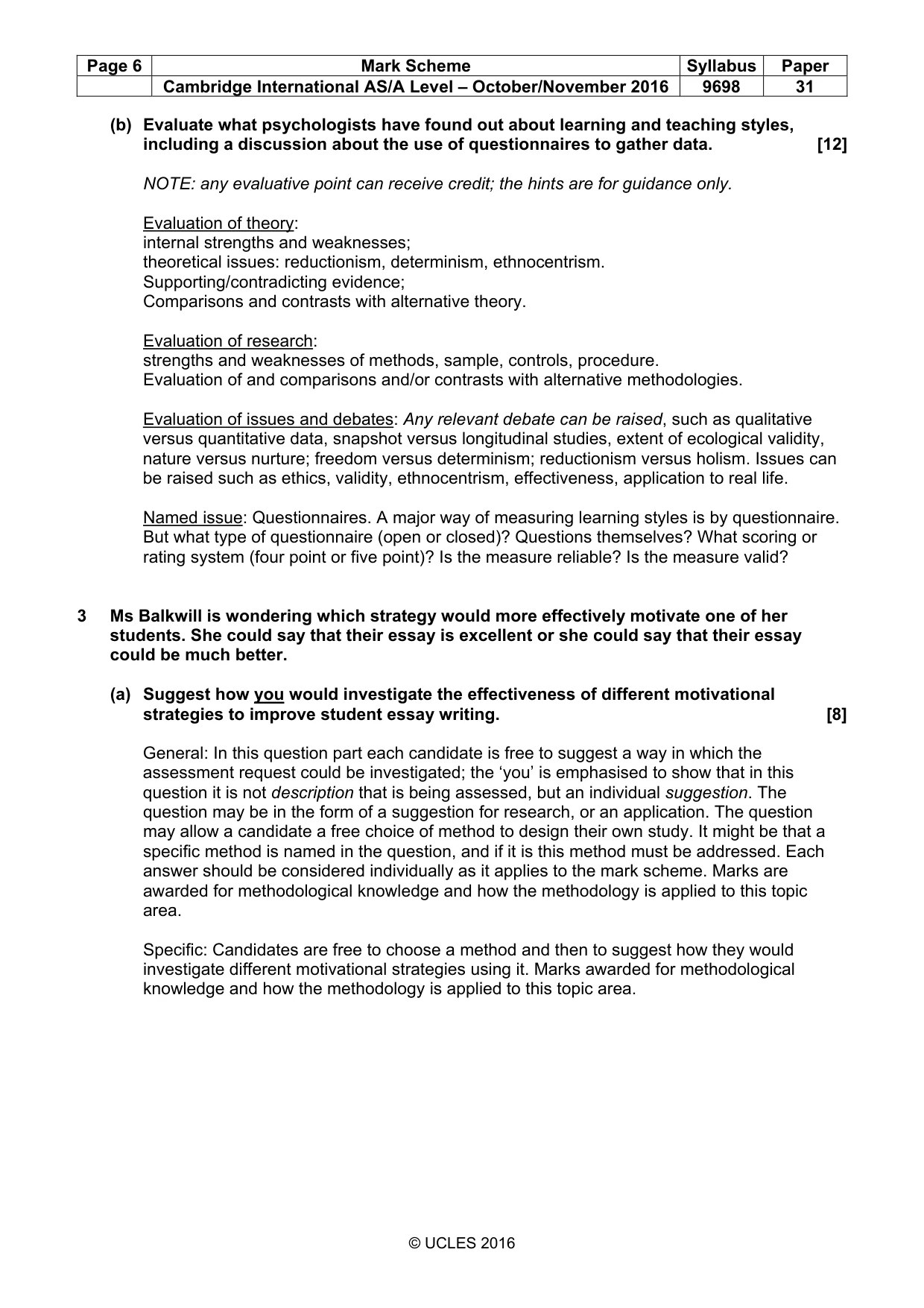 Mark scheme, page 6 of 20