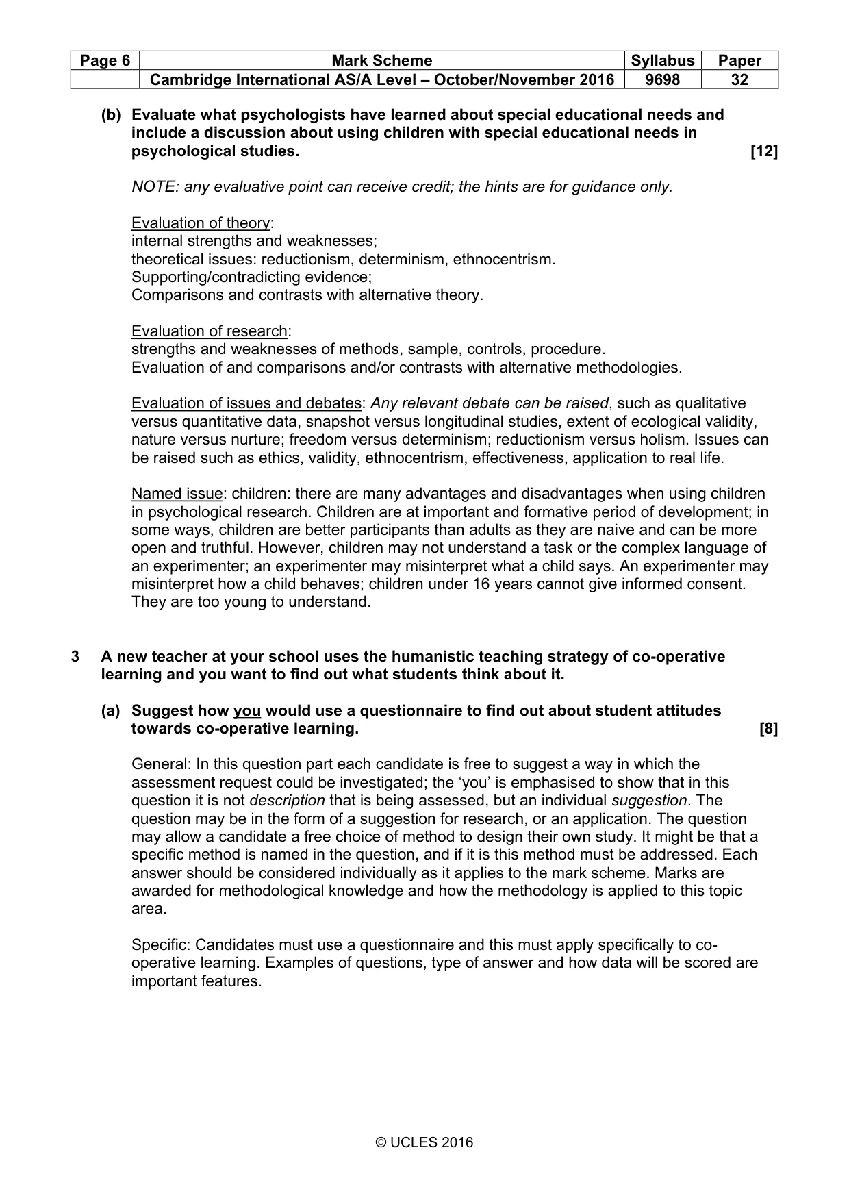 Mark scheme, page 6 of 21