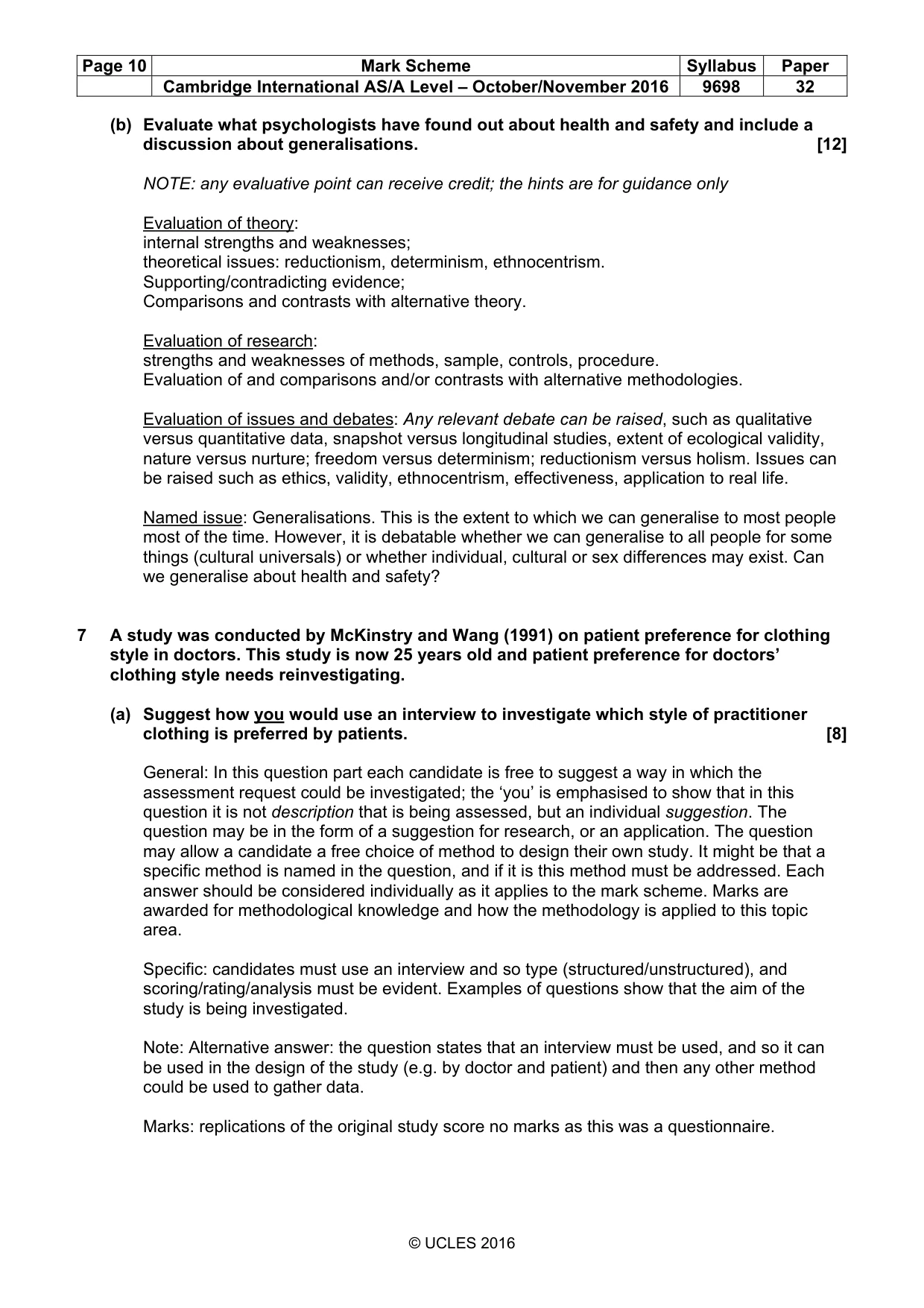 Mark scheme, page 10 of 21