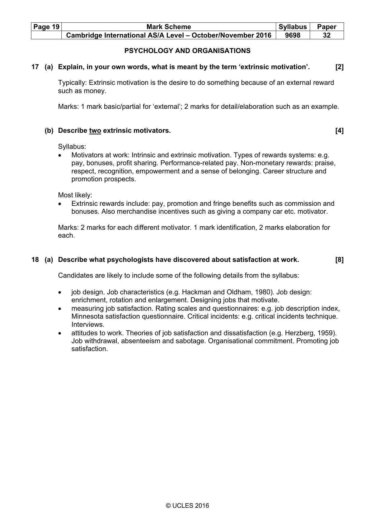 Mark scheme, page 19 of 21