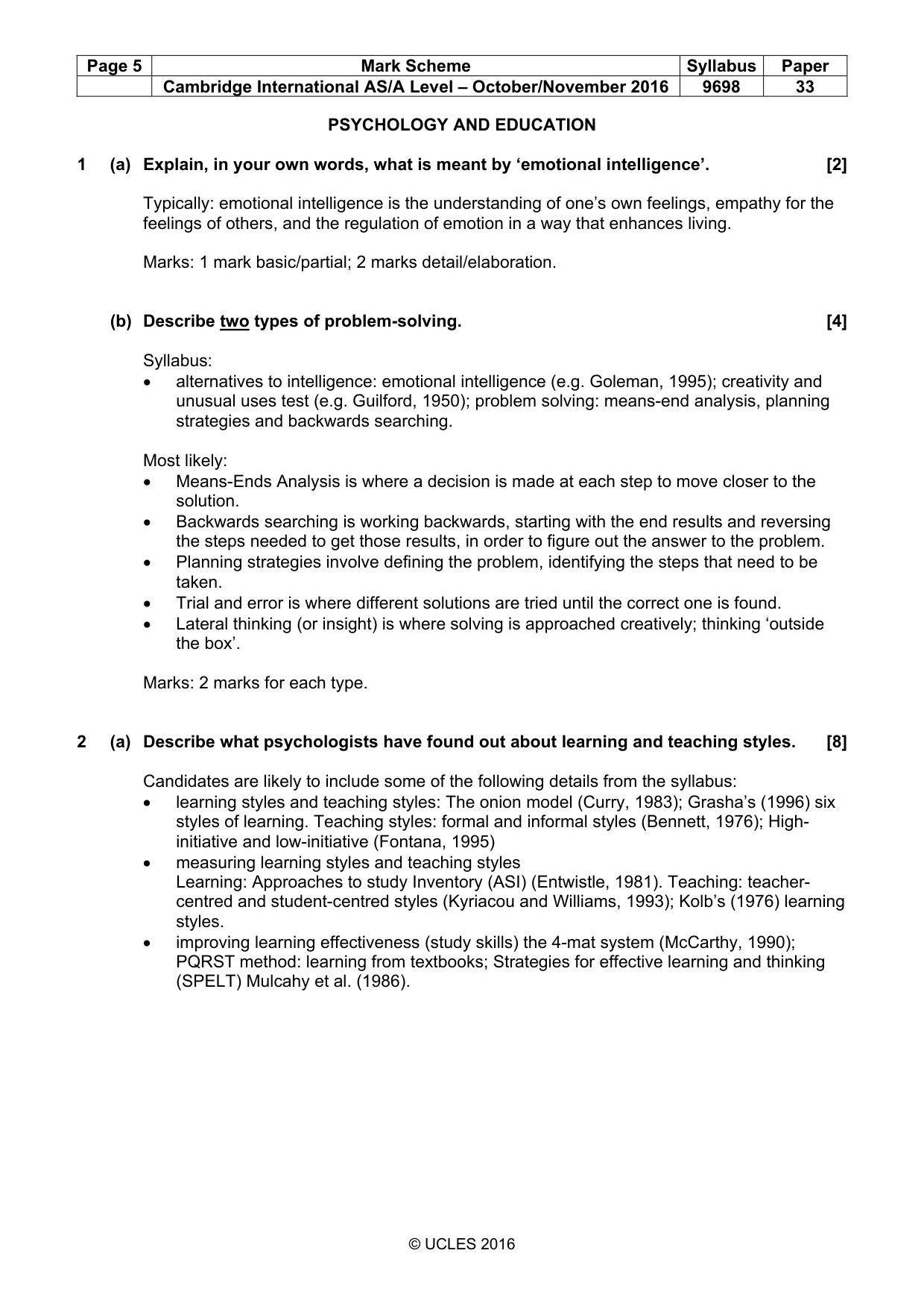 Mark scheme, page 5 of 20