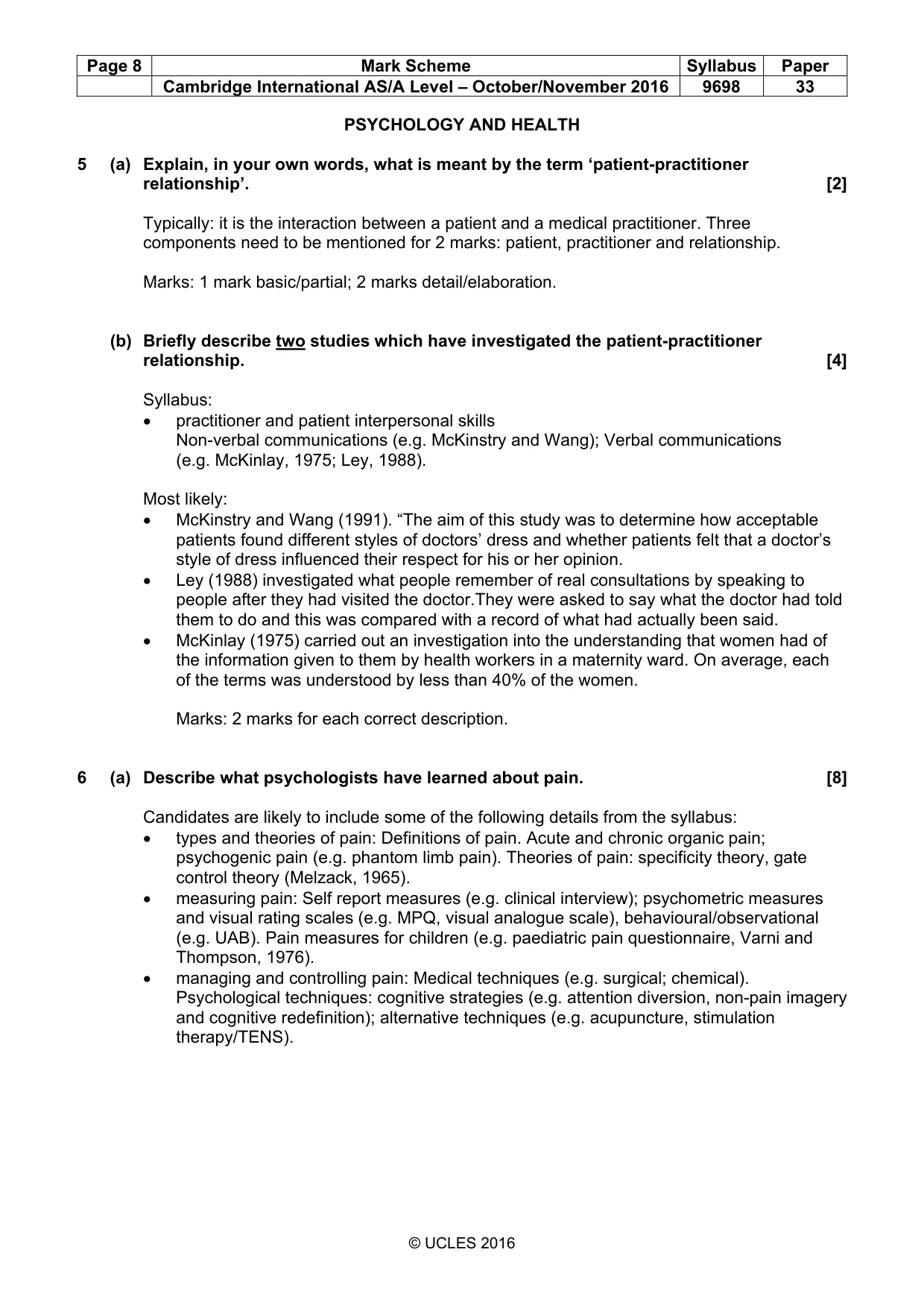 Mark scheme, page 8 of 20