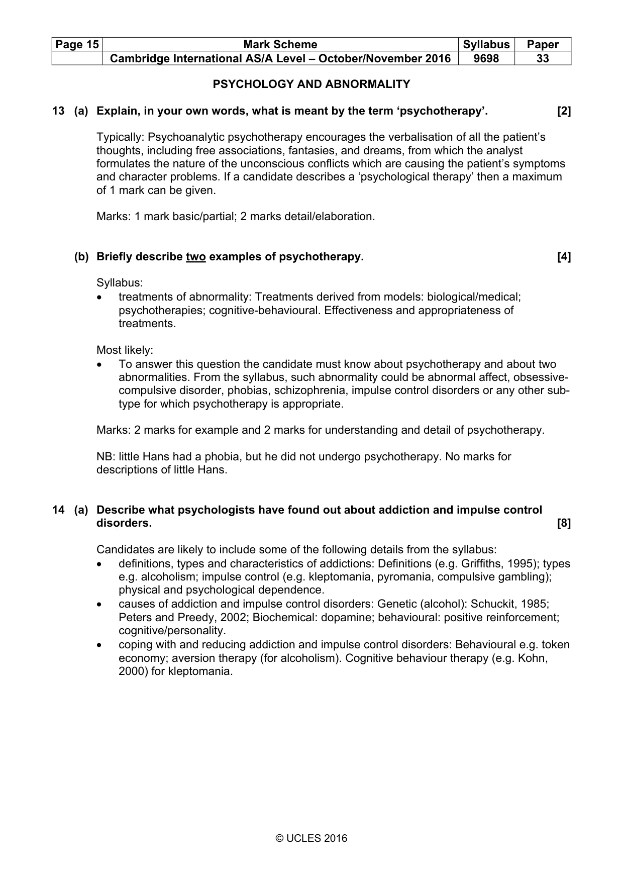 Mark scheme, page 15 of 20