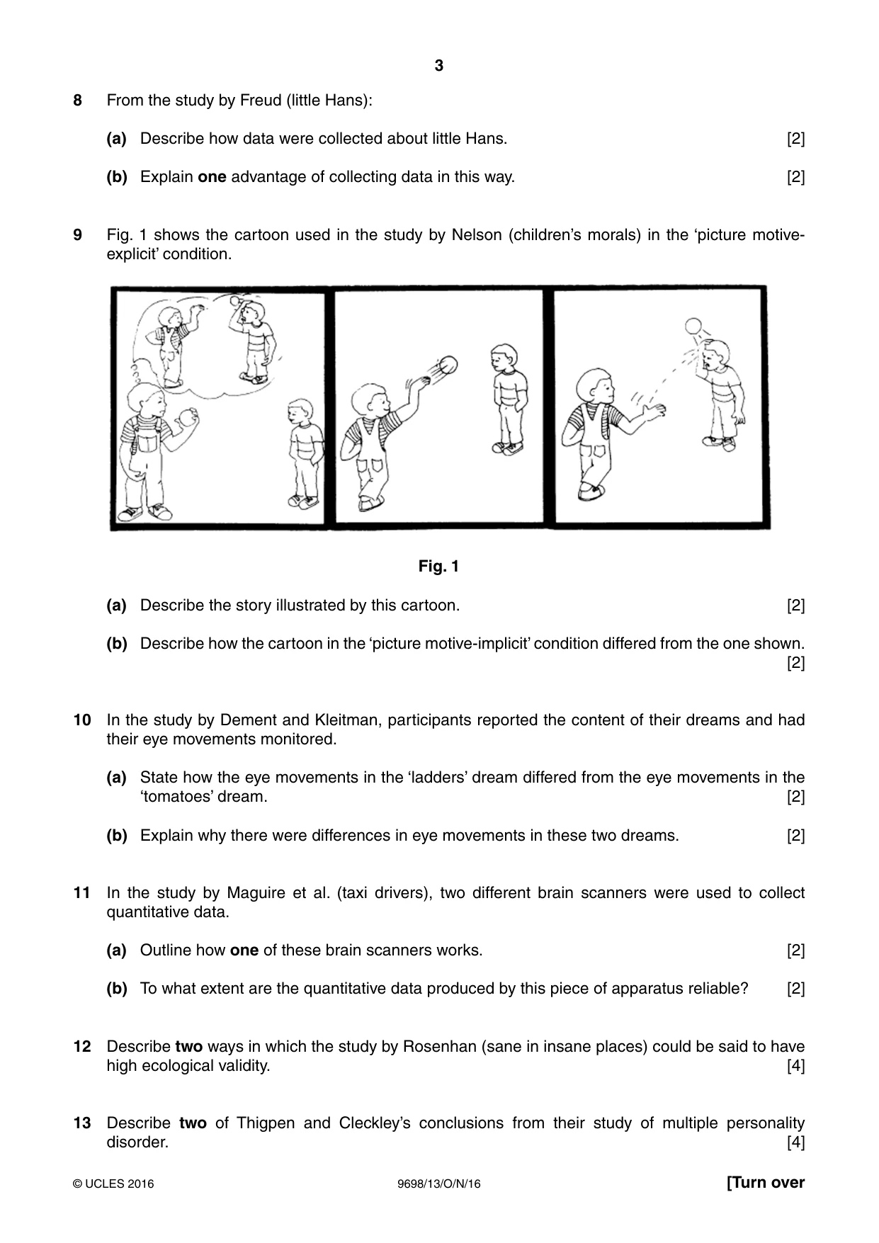 Cambridge A Level Psychology 9698 2016 Oct/Nov Paper 1 · Variant 3 question paper, page 3 of 4