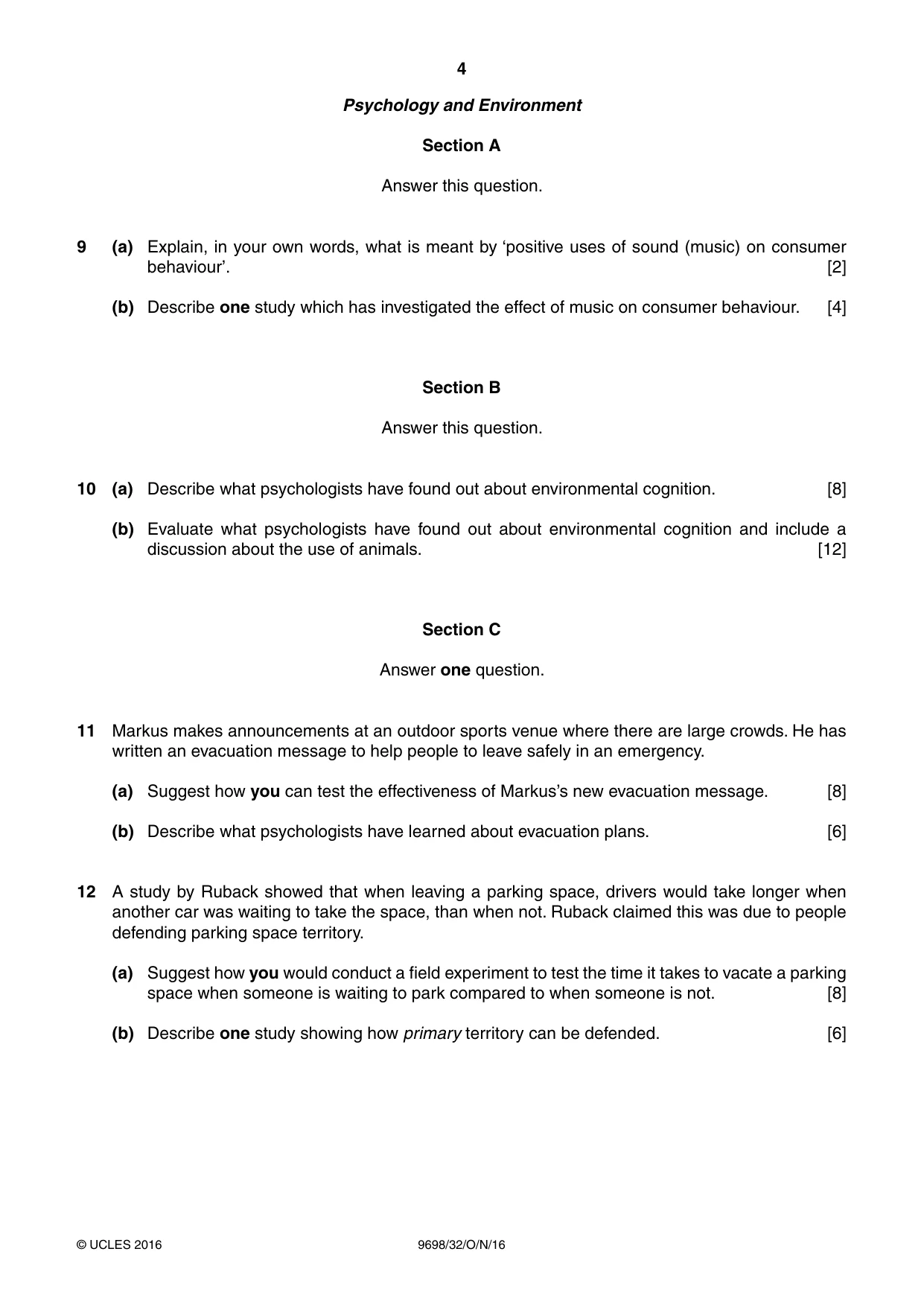 Cambridge A Level Psychology 9698 2016 Oct/Nov Paper 3 · Variant 2 question paper, page 4 of 8