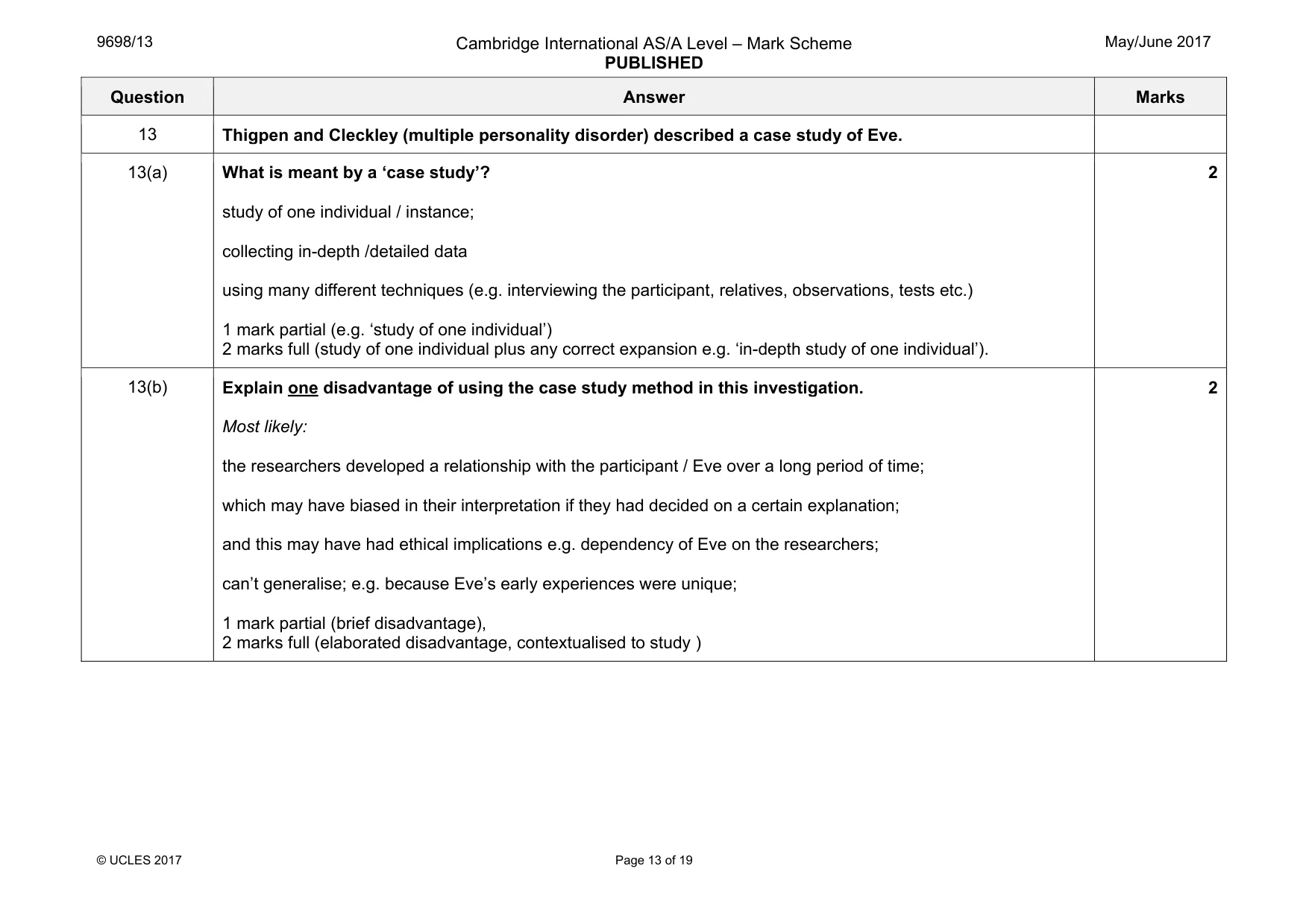 Mark scheme, page 13 of 19