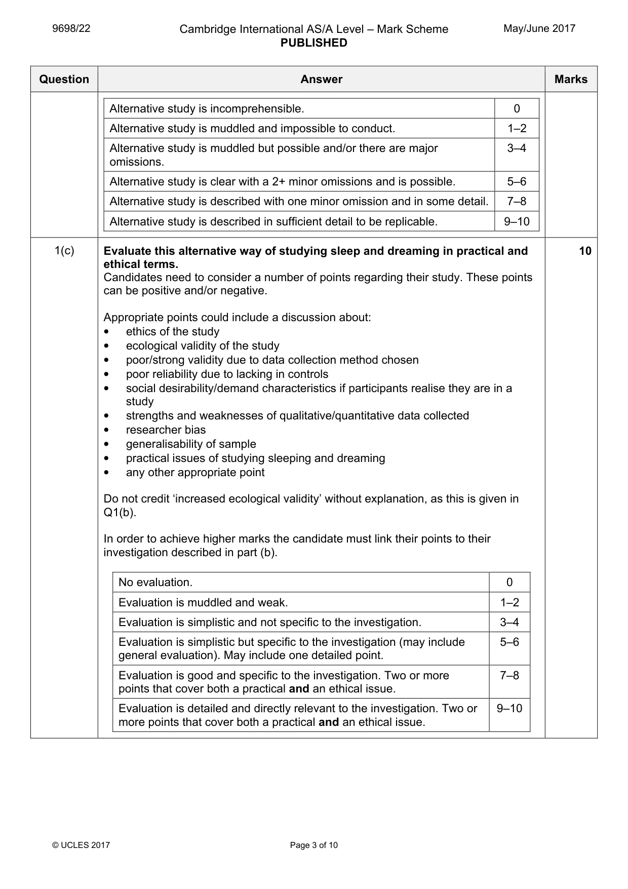Mark scheme, page 3 of 10