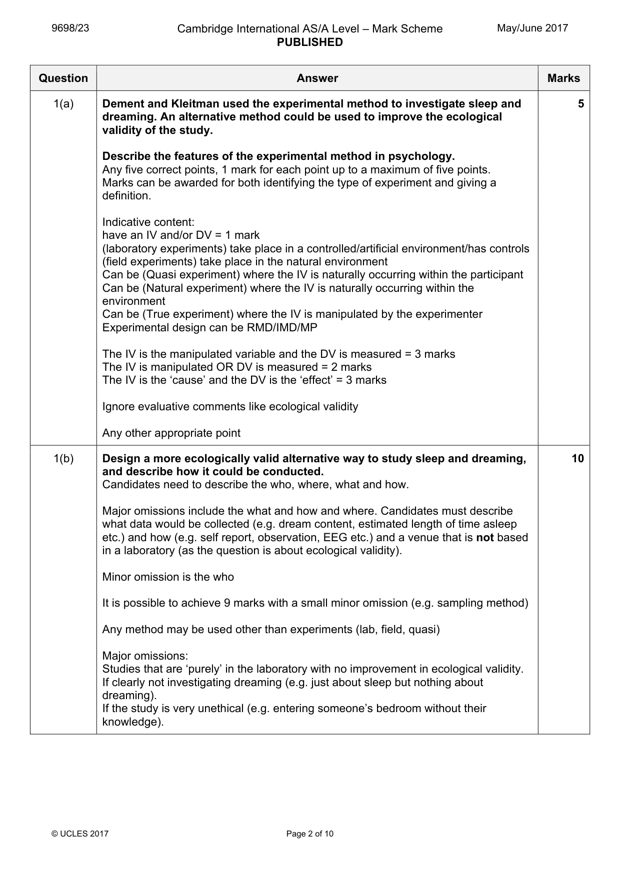 Mark scheme, page 2 of 10