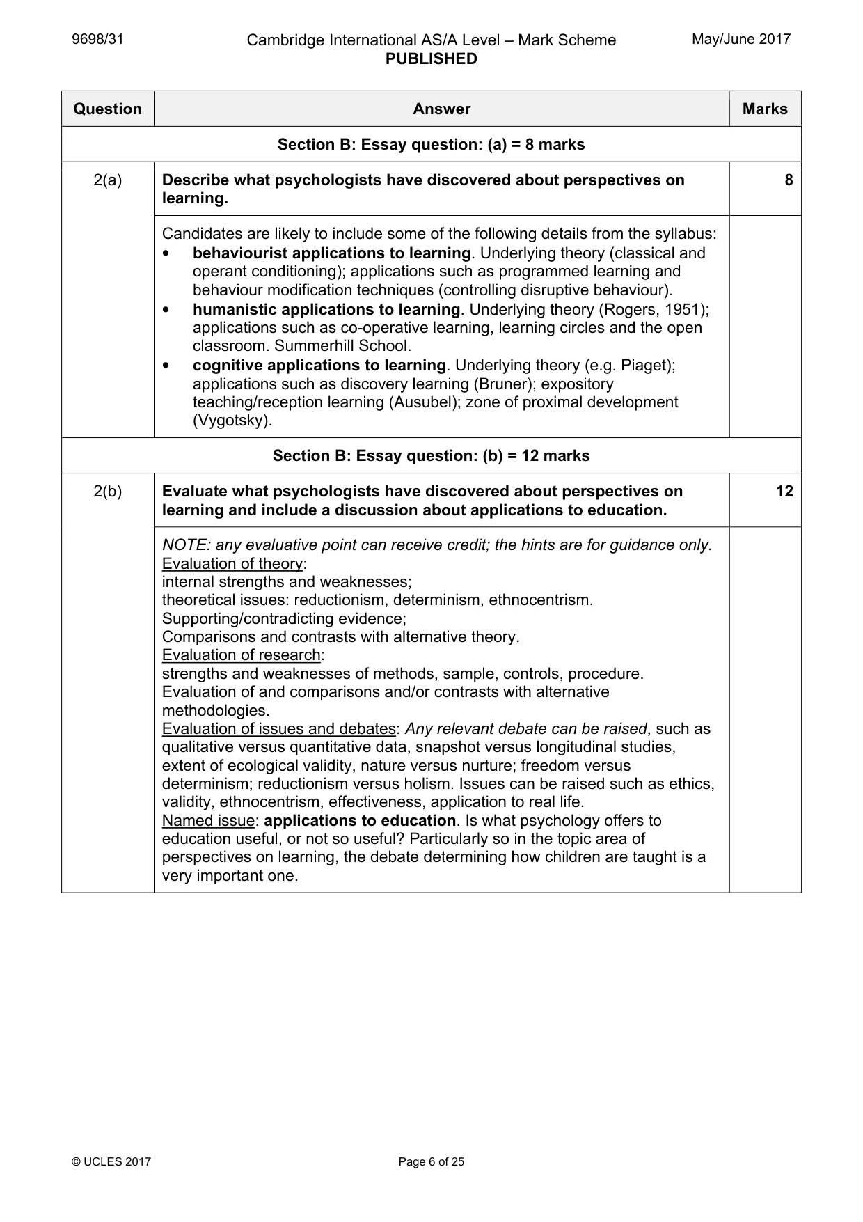 Mark scheme, page 6 of 25