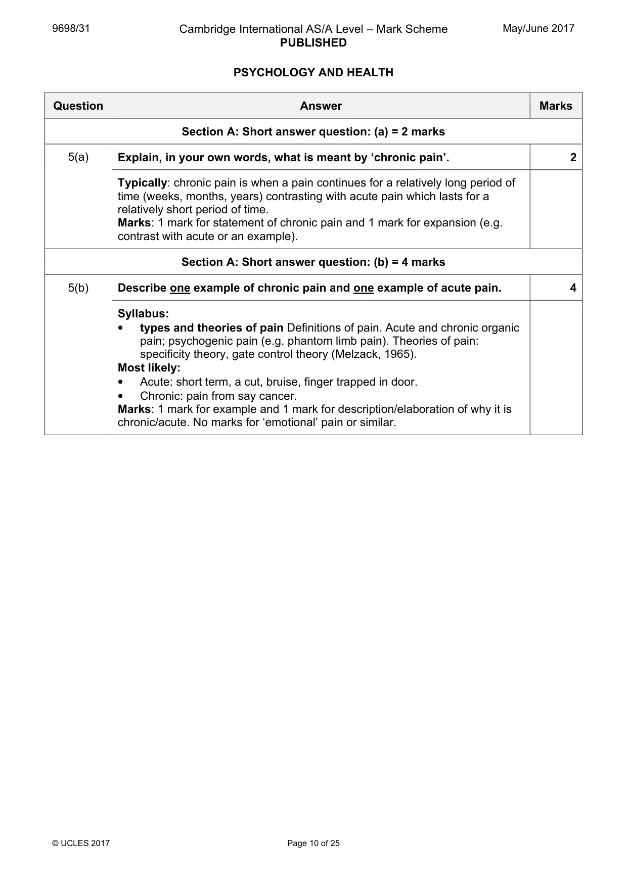 Mark scheme, page 10 of 25