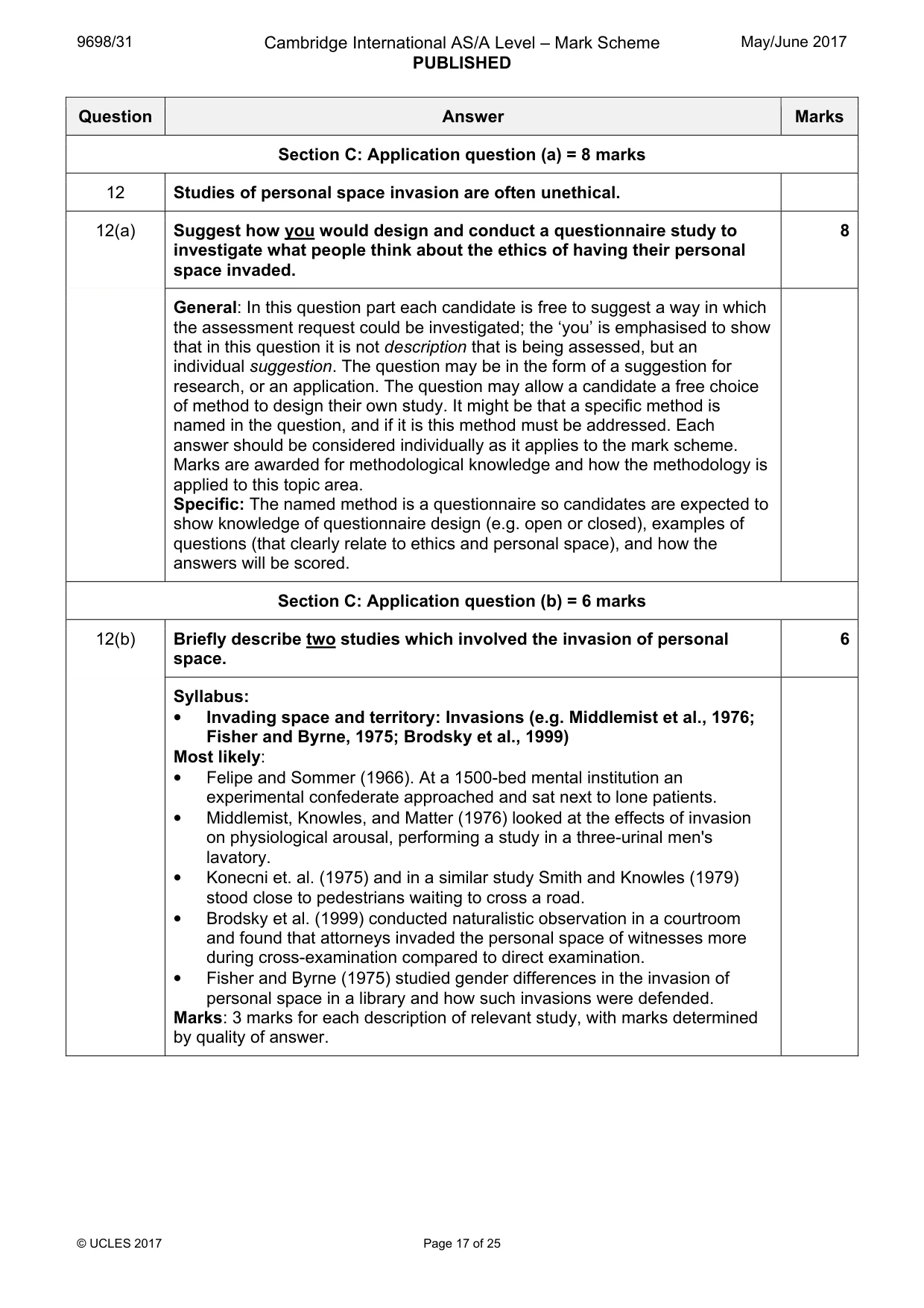 Mark scheme, page 17 of 25