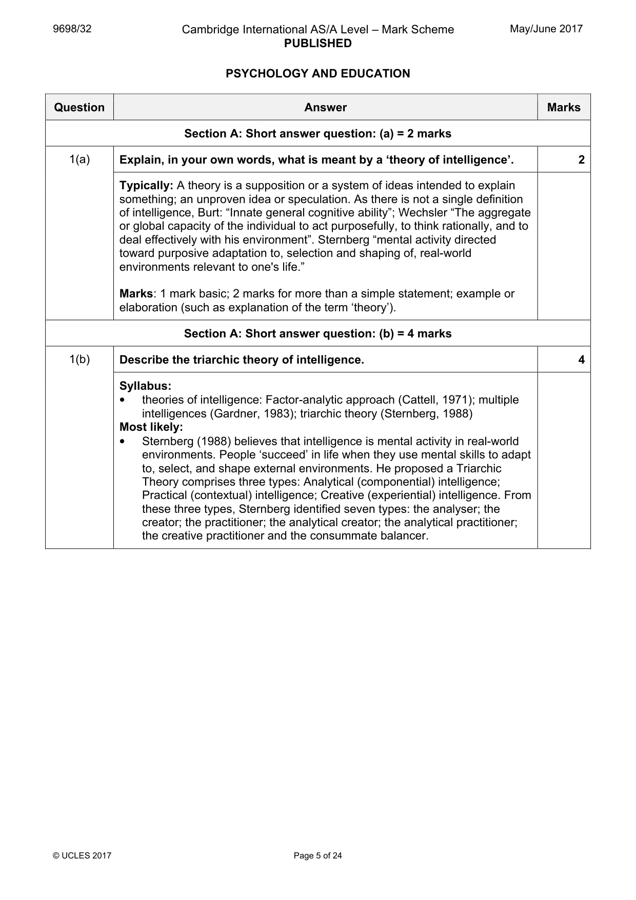 Mark scheme, page 5 of 24