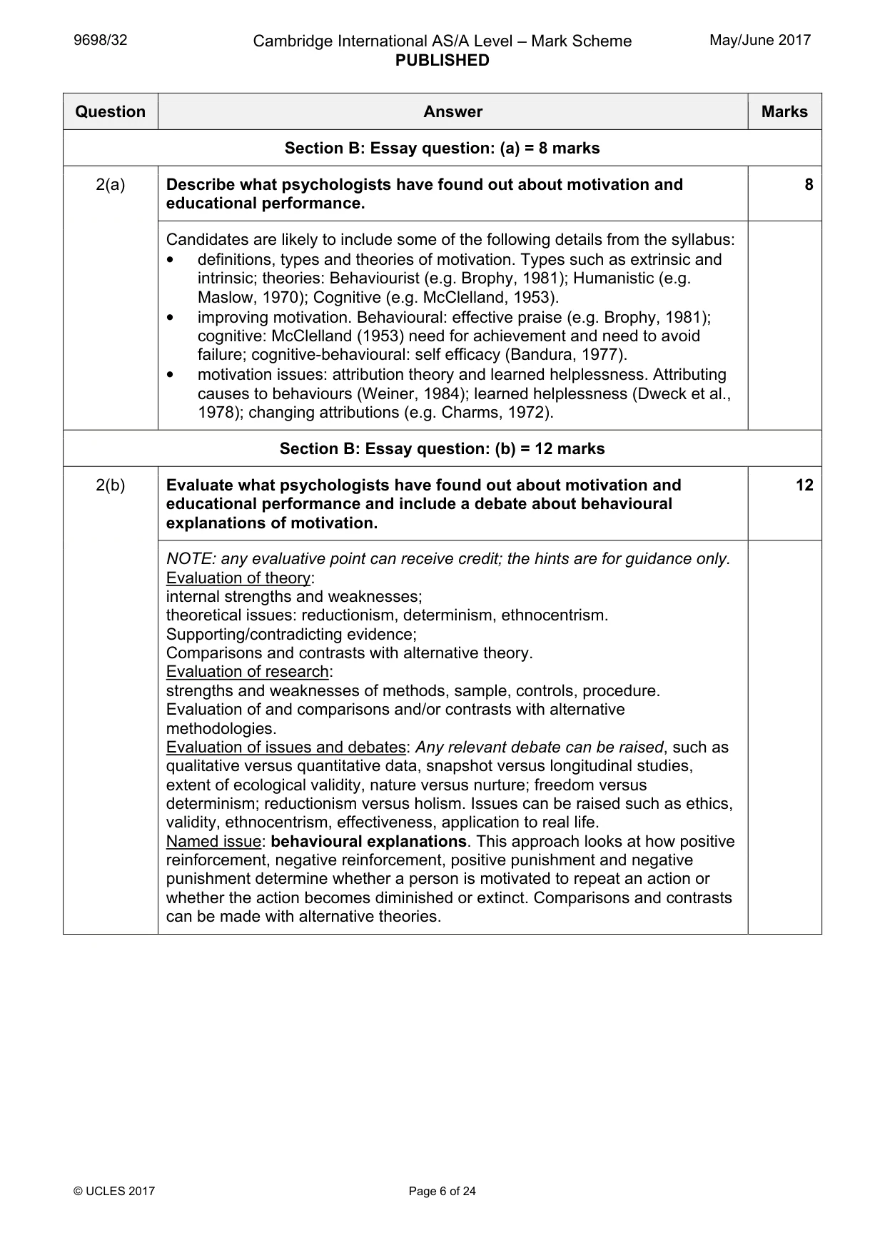 Mark scheme, page 6 of 24