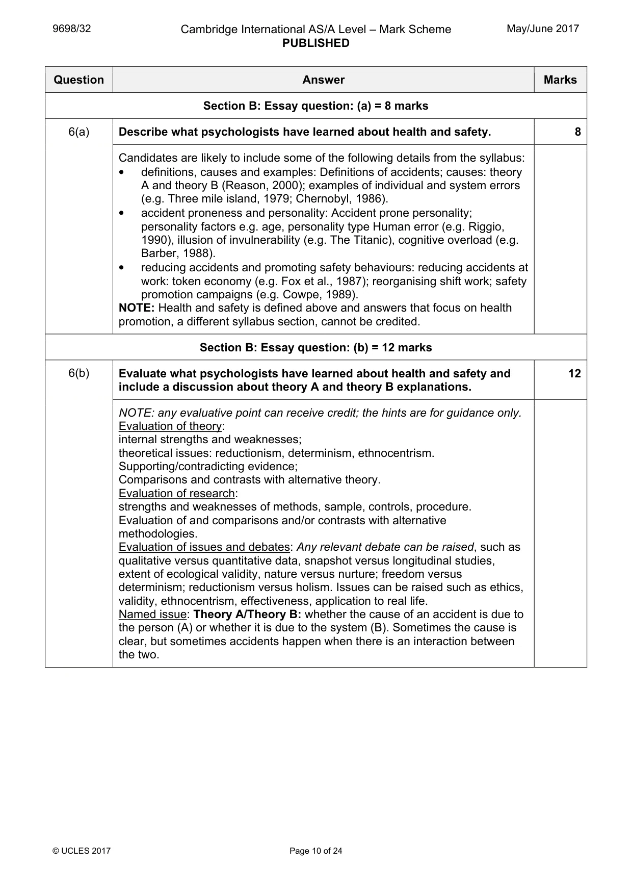 Mark scheme, page 10 of 24