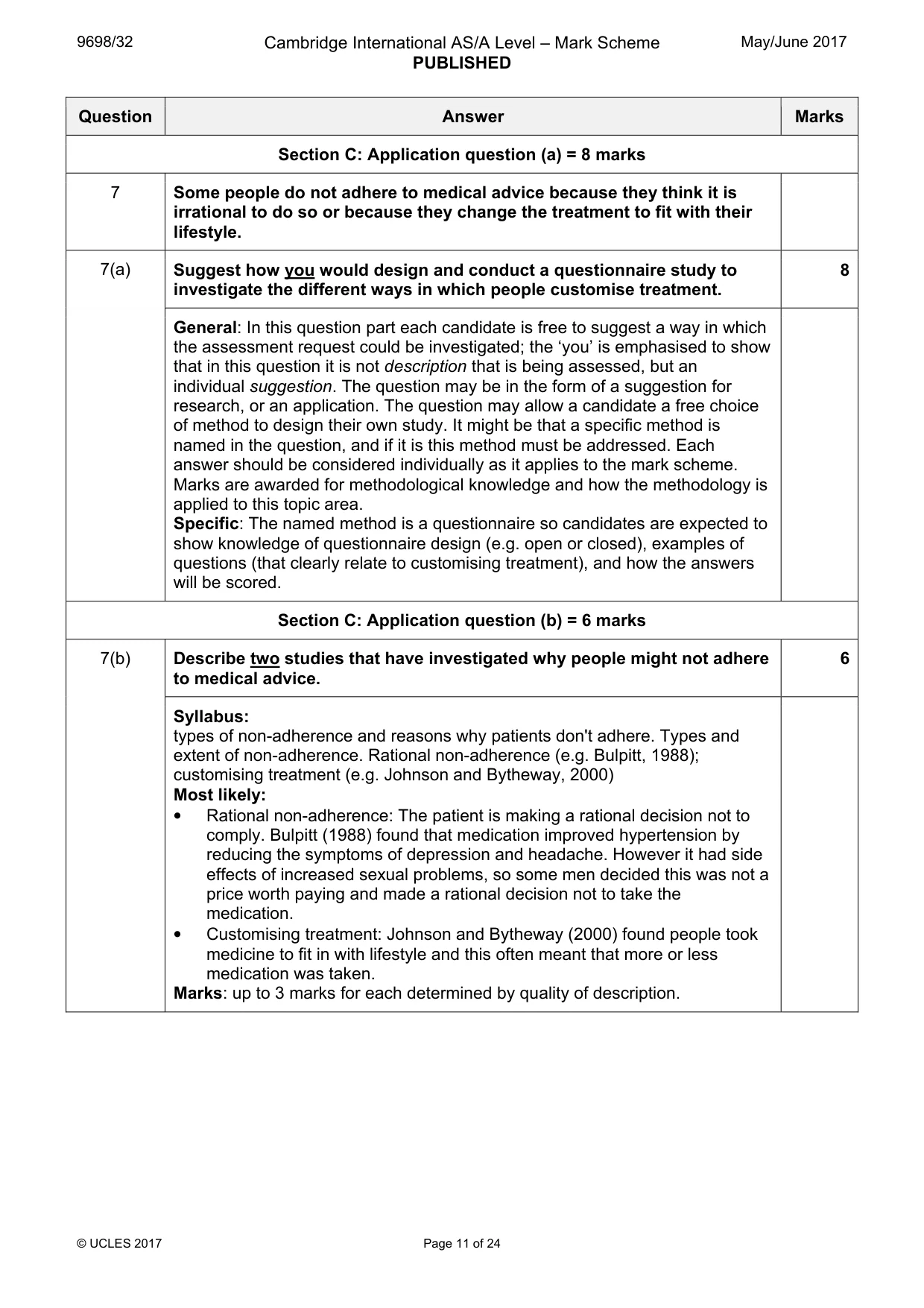 Mark scheme, page 11 of 24
