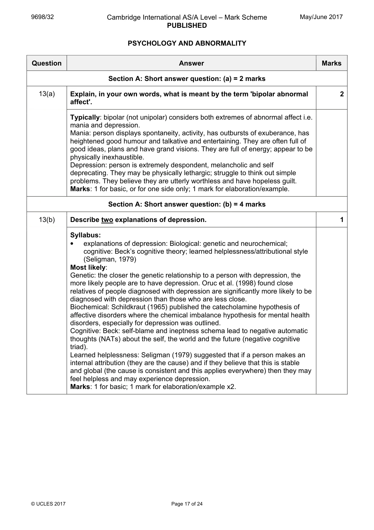 Mark scheme, page 17 of 24