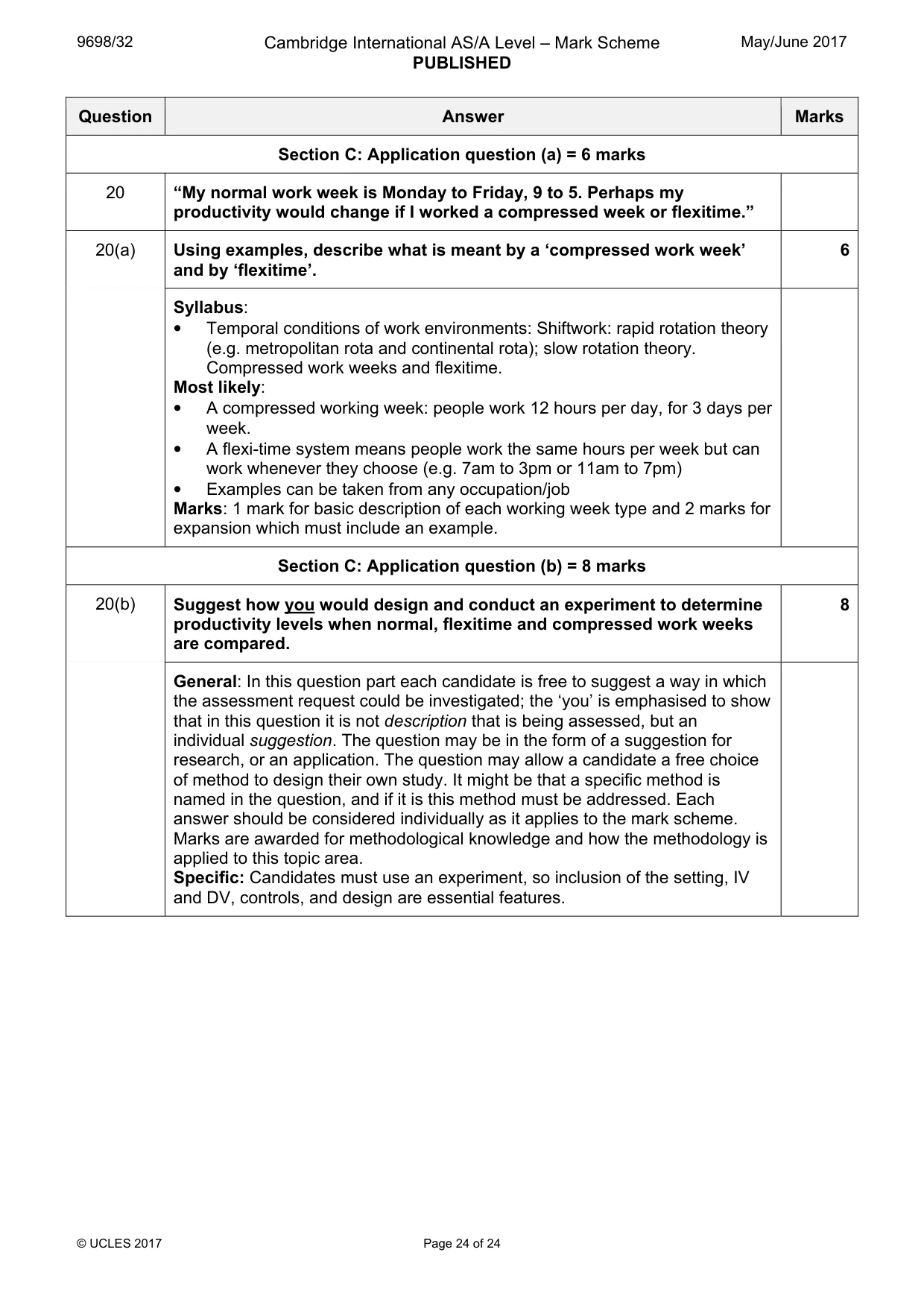 Mark scheme, page 24 of 24