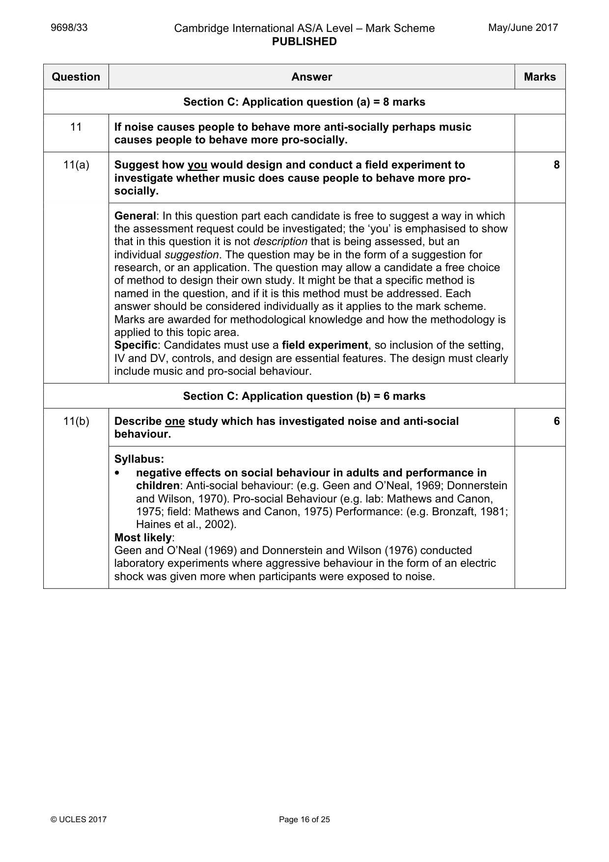 Mark scheme, page 16 of 25