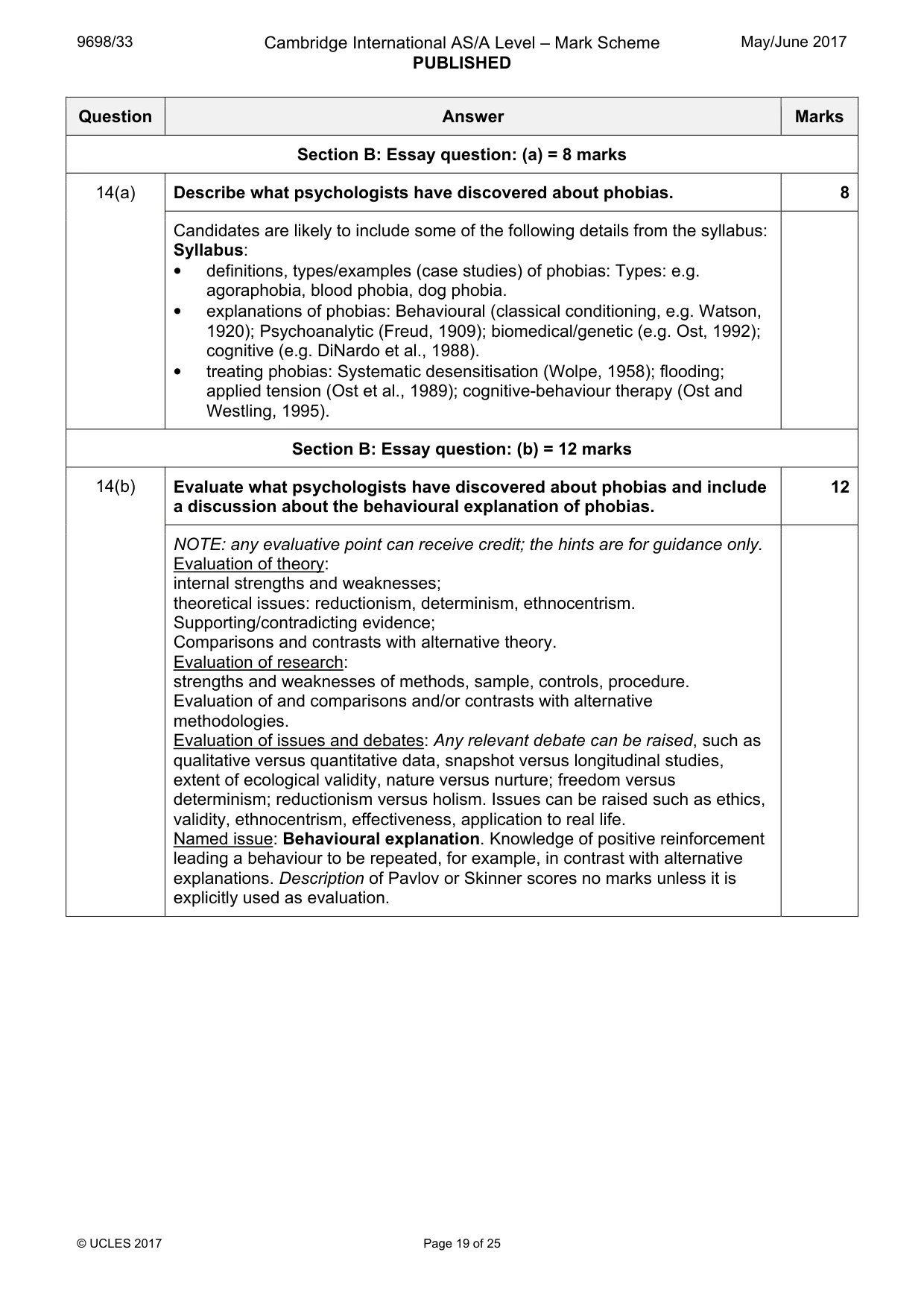 Mark scheme, page 19 of 25