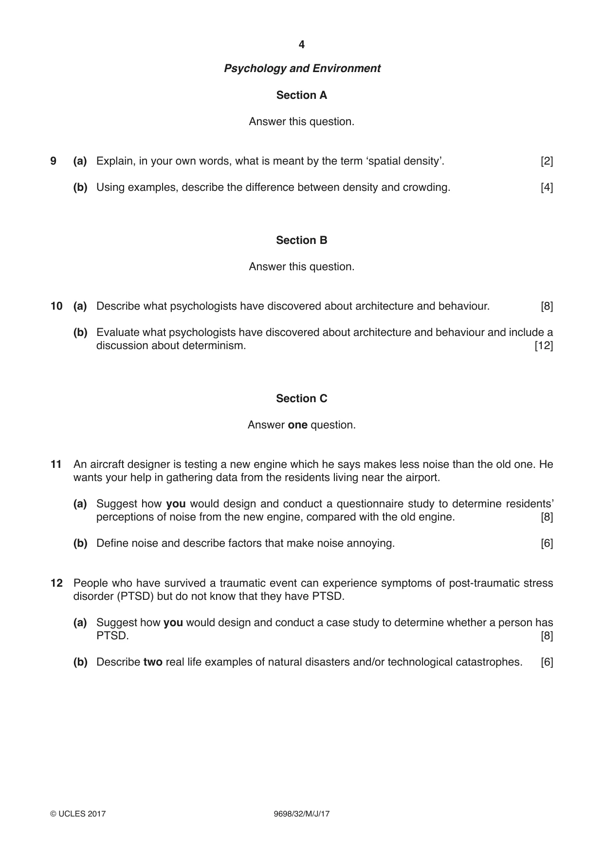 Cambridge A Level Psychology 9698 2017 May/June Paper 3 · Variant 2 question paper, page 4 of 8
