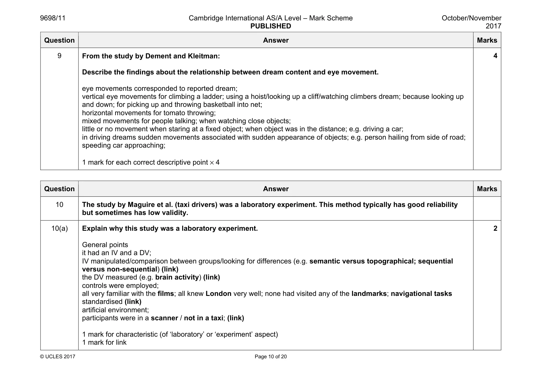 Mark scheme, page 10 of 20