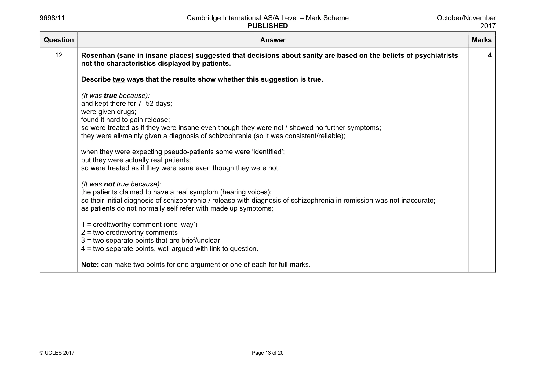 Mark scheme, page 13 of 20