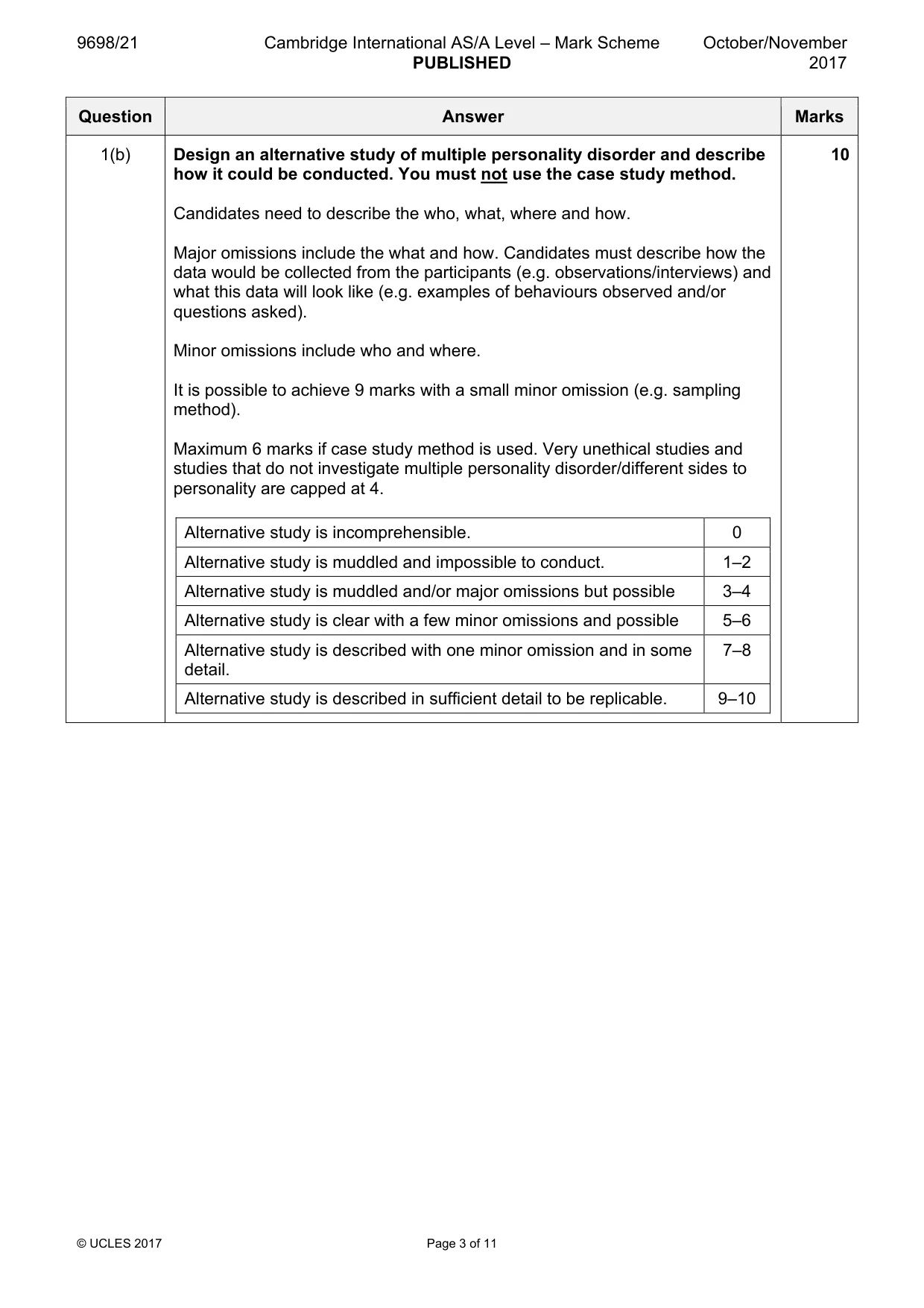 Mark scheme, page 3 of 11