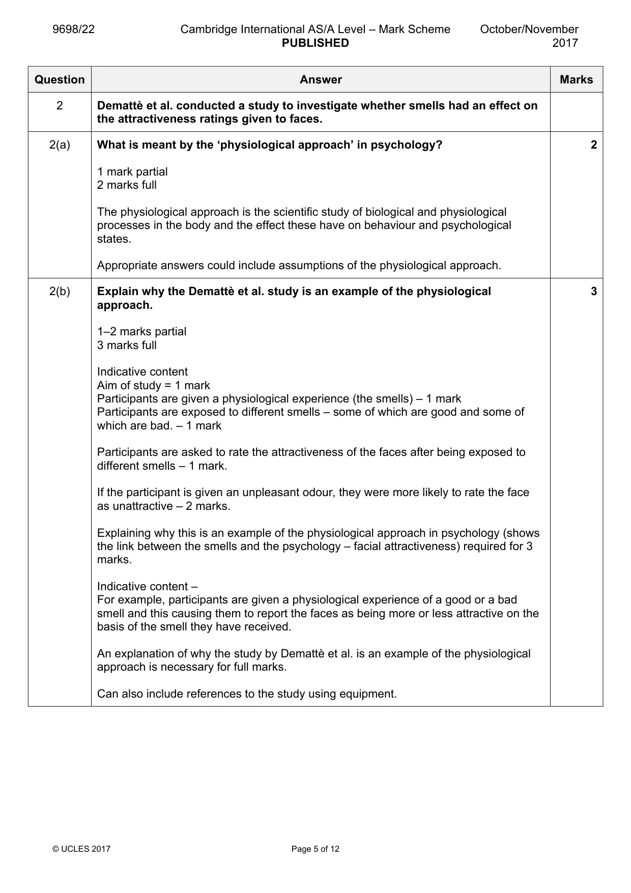 Mark scheme, page 5 of 12
