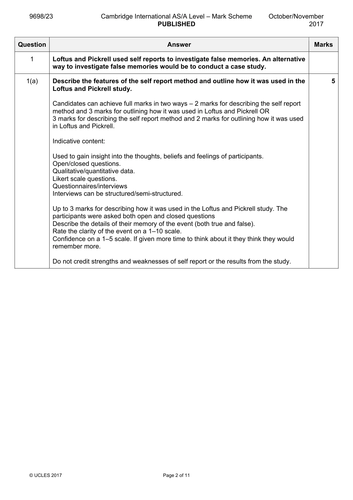 Mark scheme, page 2 of 11