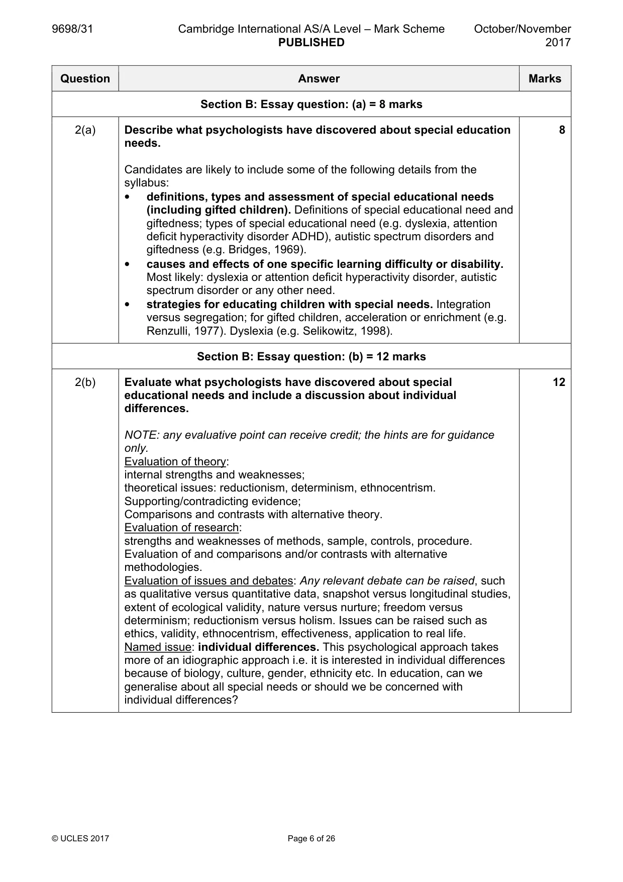 Mark scheme, page 6 of 26