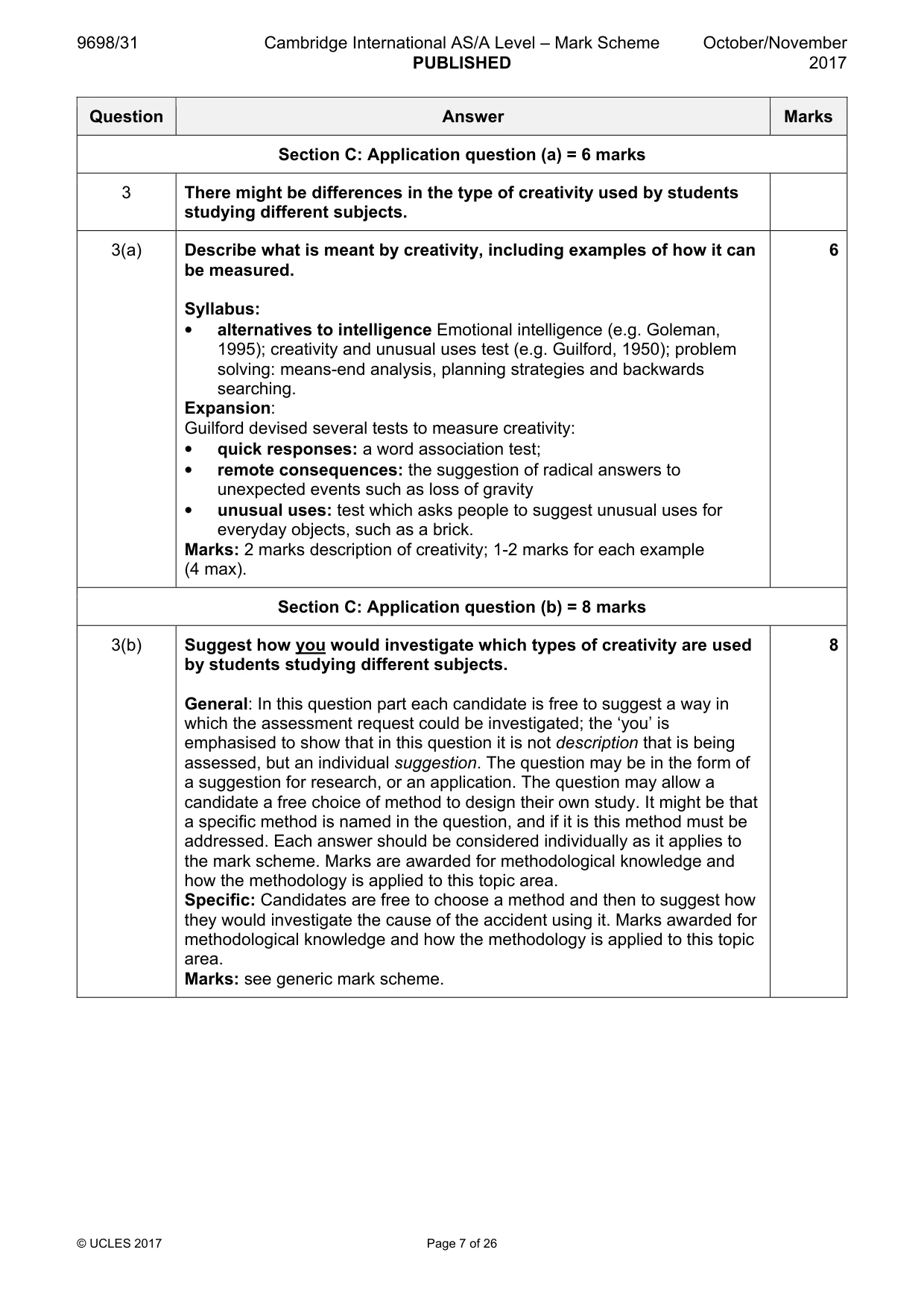 Mark scheme, page 7 of 26