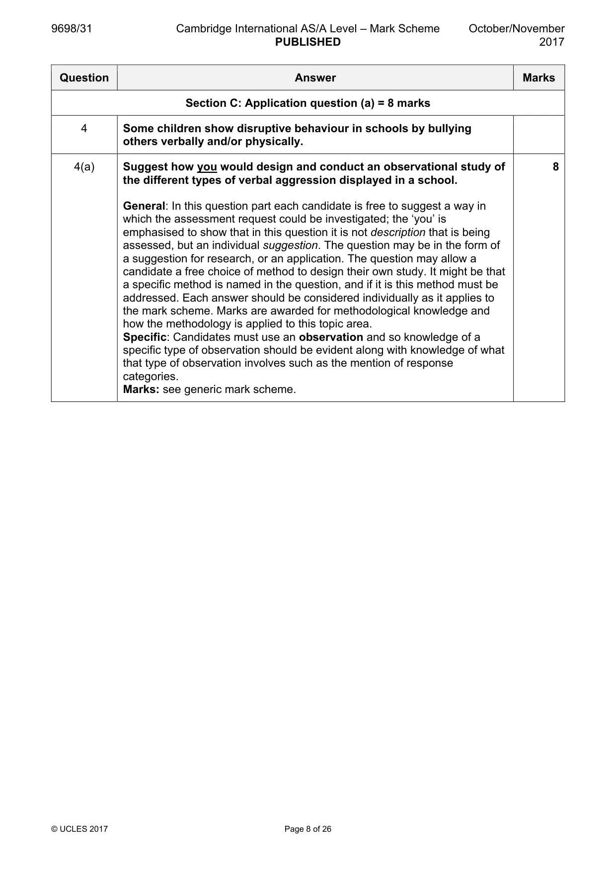 Mark scheme, page 8 of 26