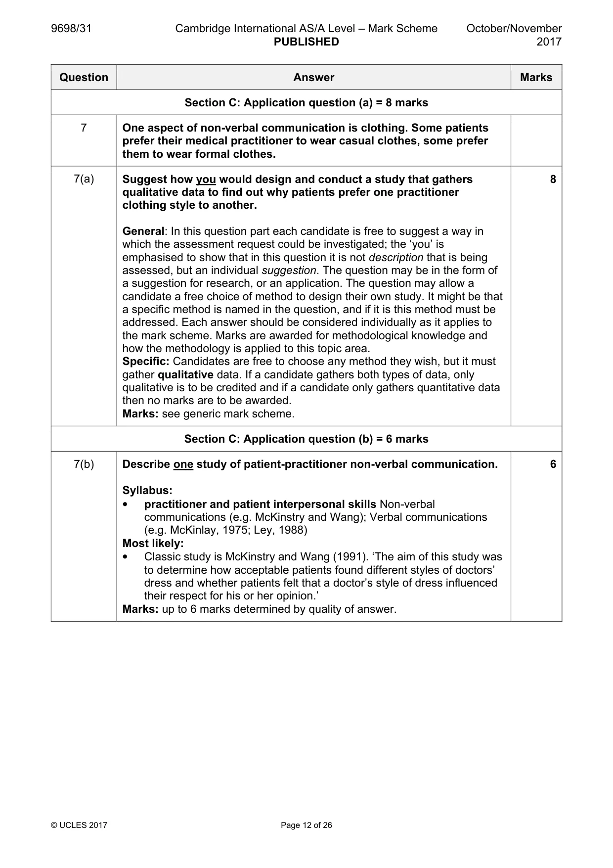 Mark scheme, page 12 of 26