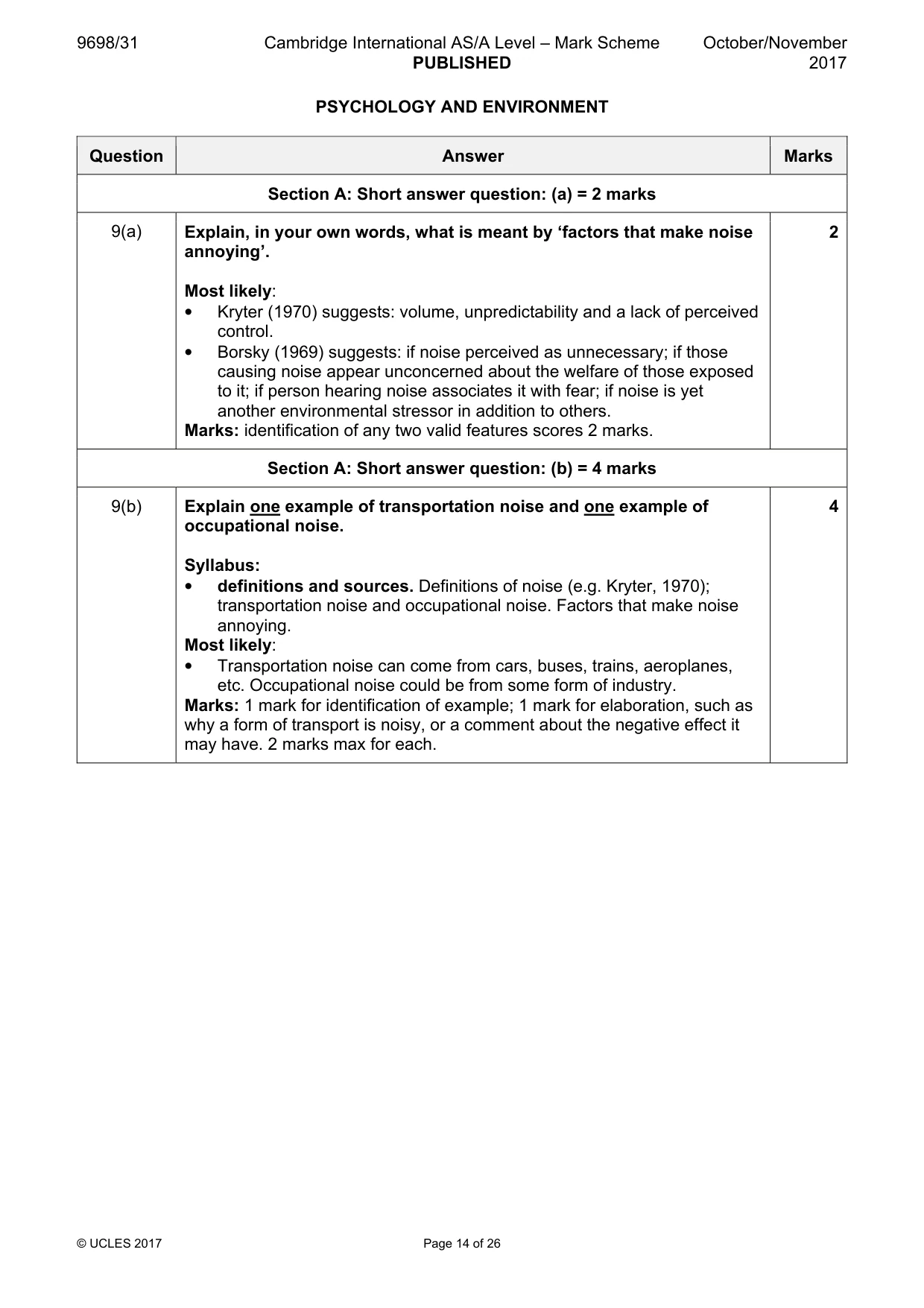 Mark scheme, page 14 of 26
