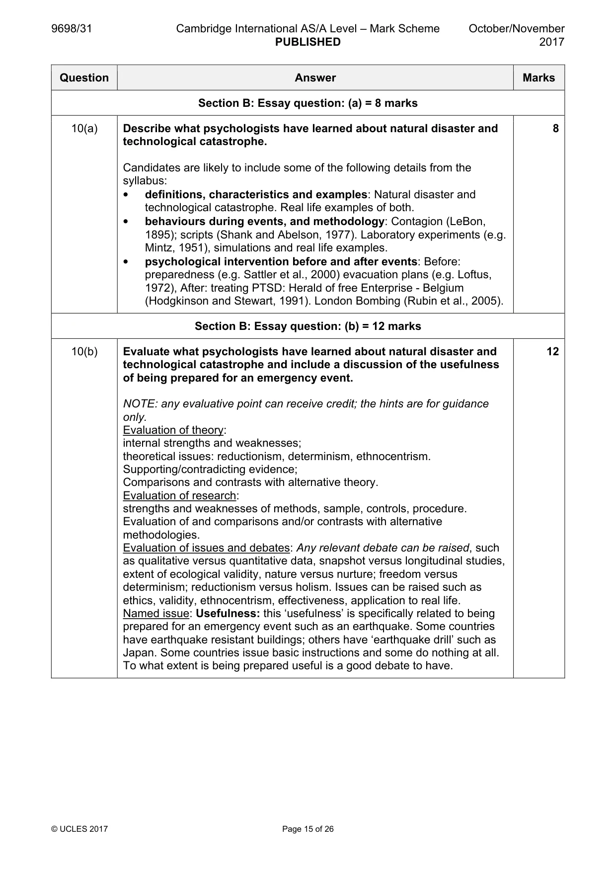 Mark scheme, page 15 of 26