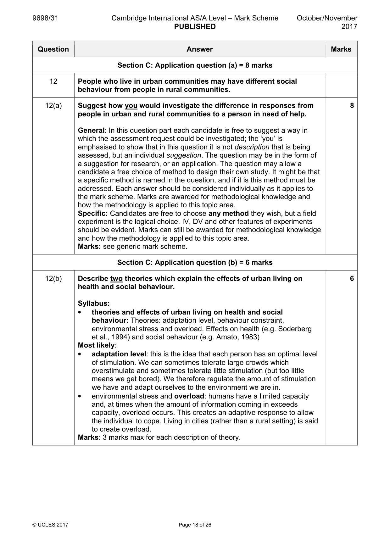 Mark scheme, page 18 of 26