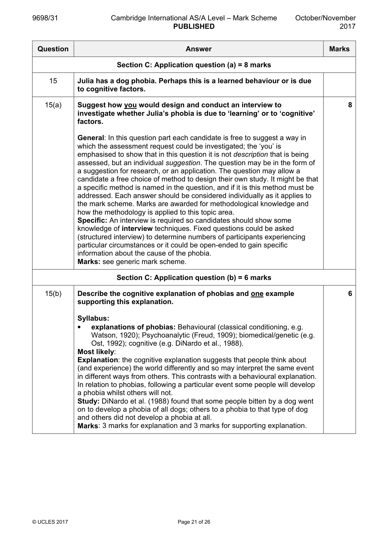 Mark scheme, page 21 of 26