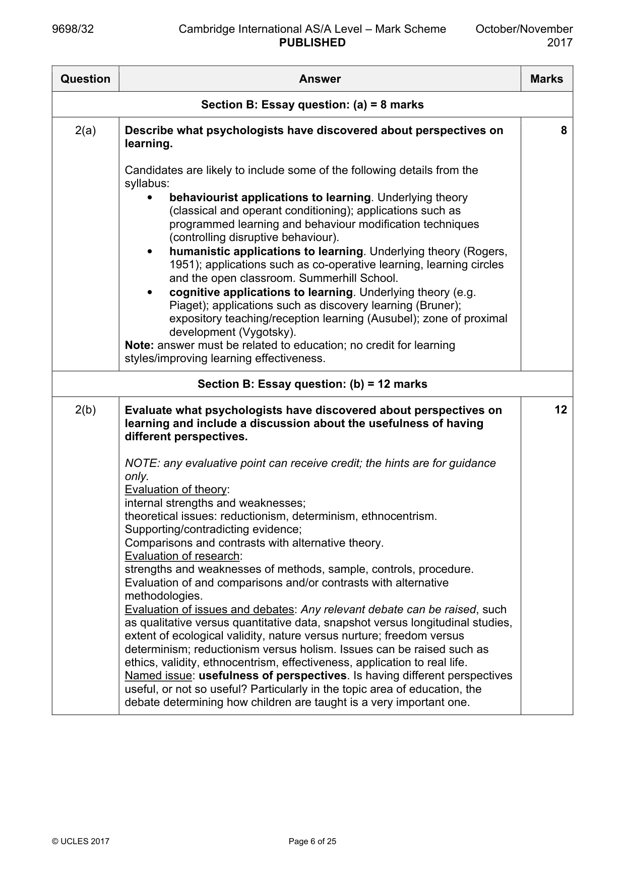 Mark scheme, page 6 of 25