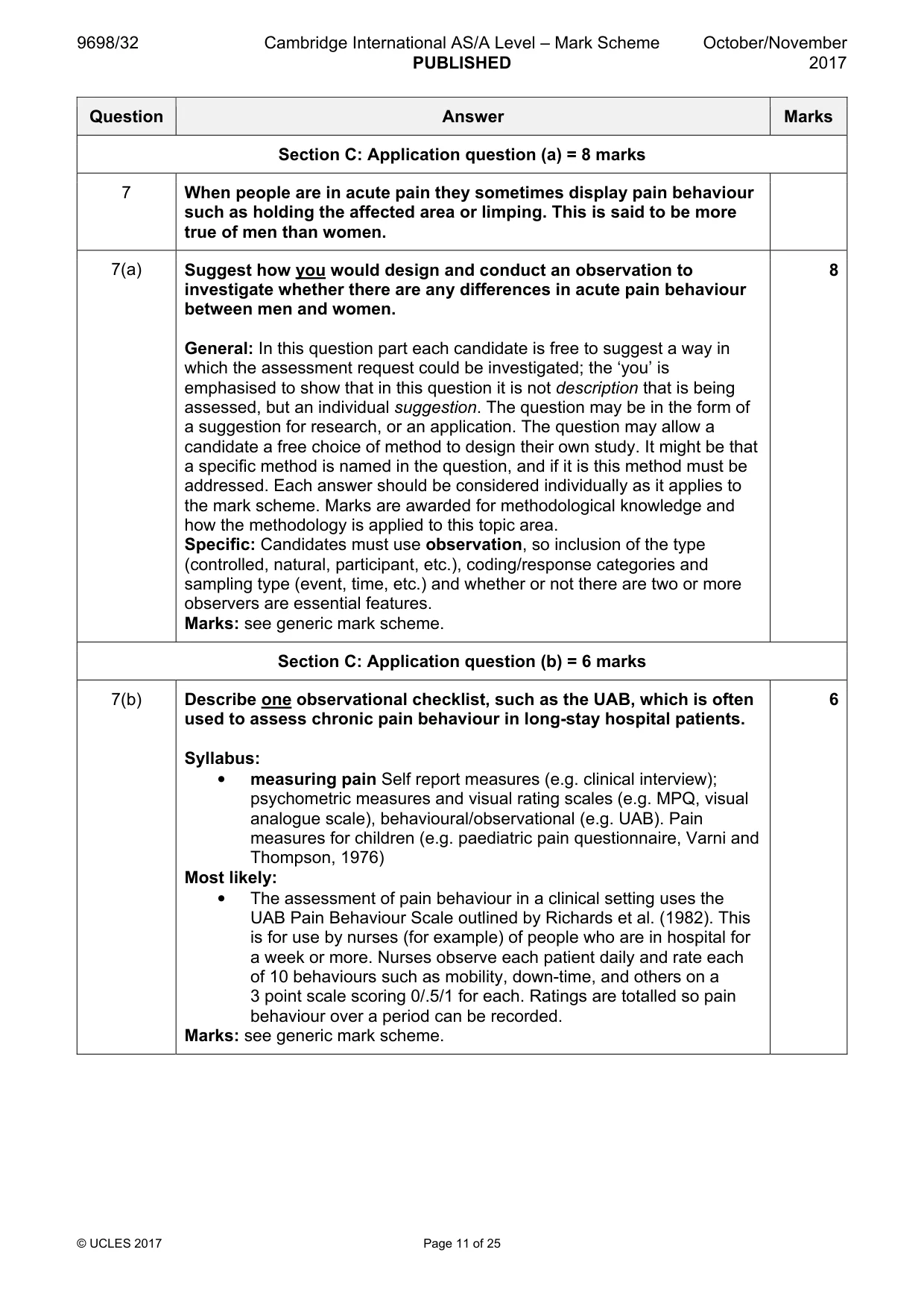Mark scheme, page 11 of 25