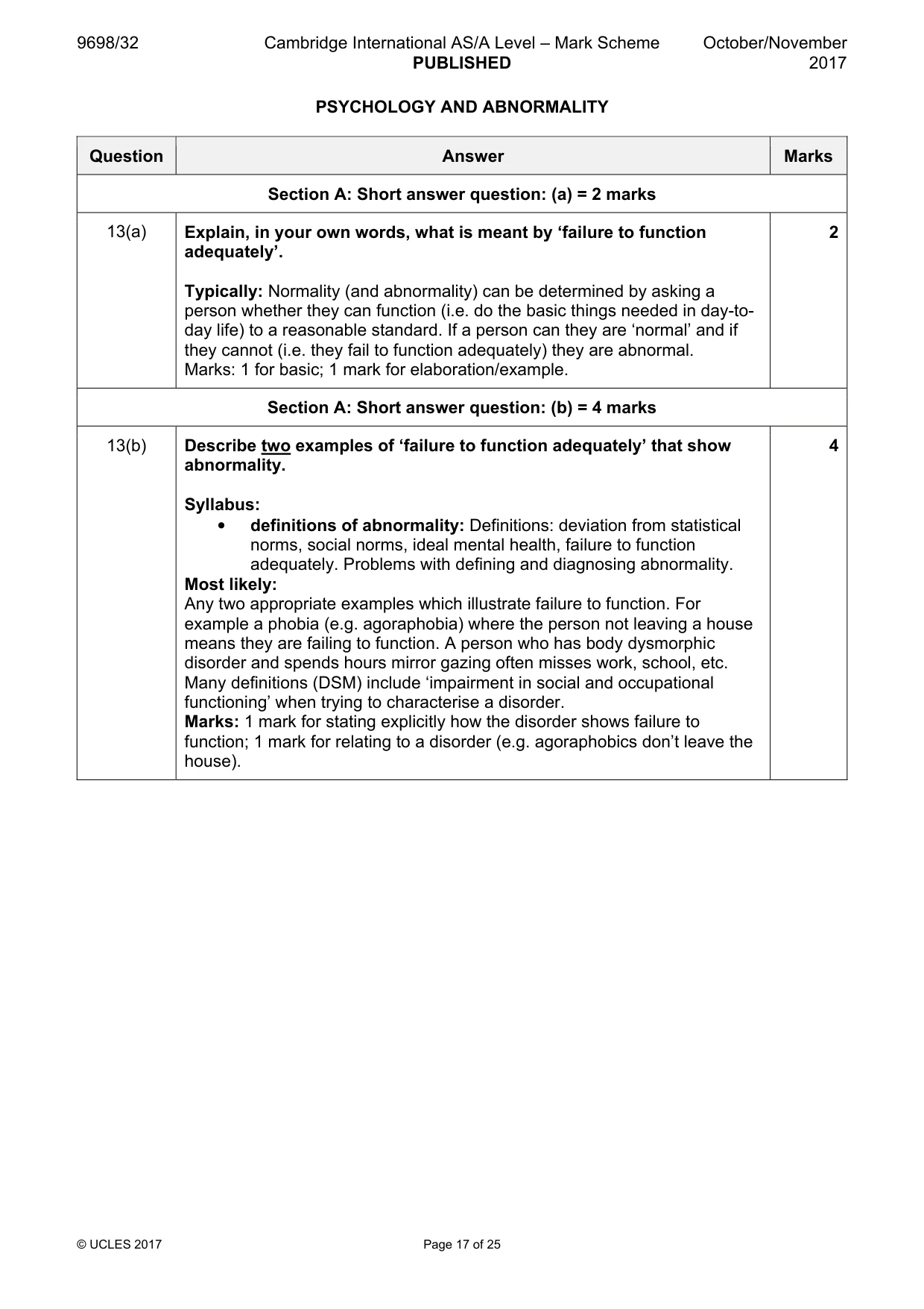 Mark scheme, page 17 of 25