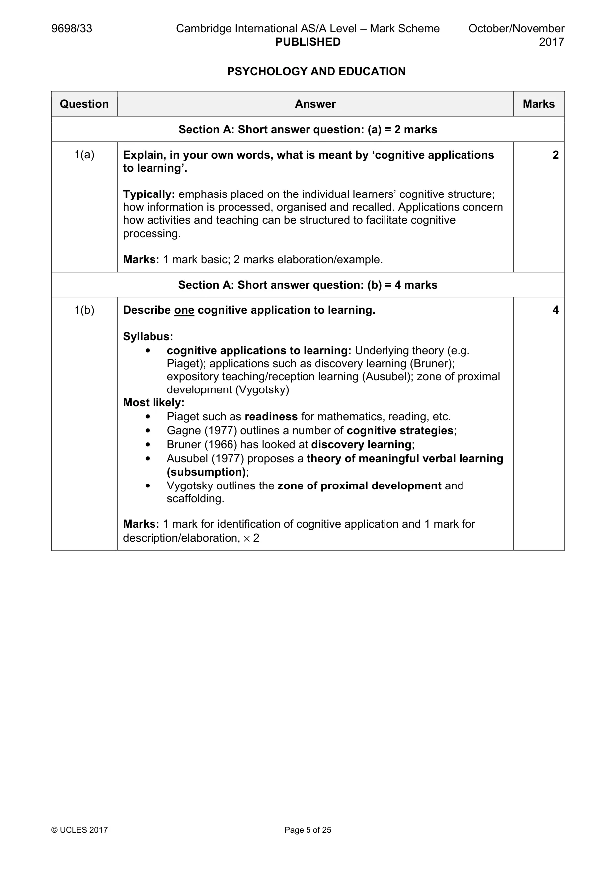 Mark scheme, page 5 of 25