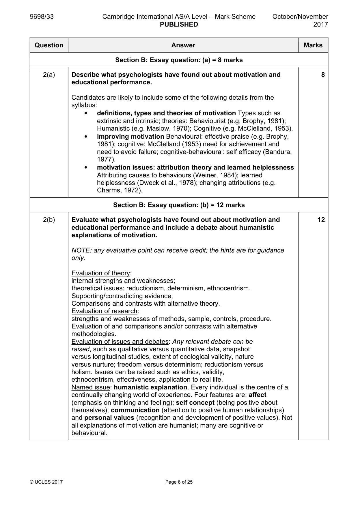 Mark scheme, page 6 of 25