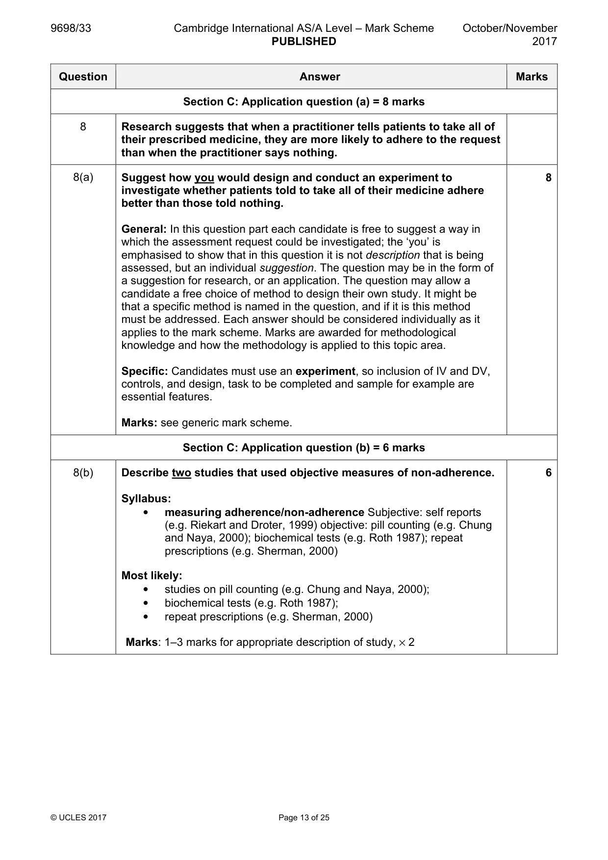 Mark scheme, page 13 of 25