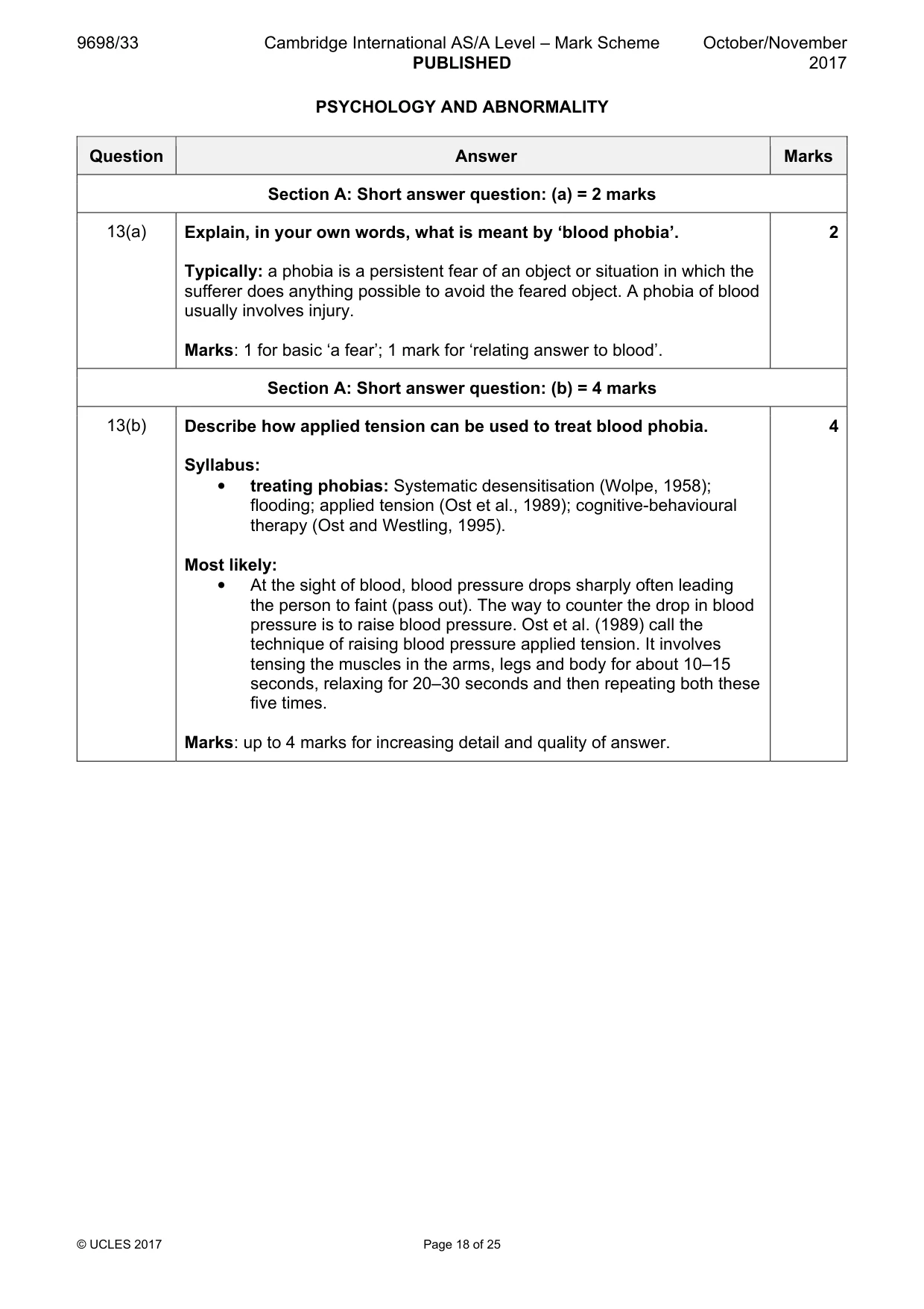 Mark scheme, page 18 of 25